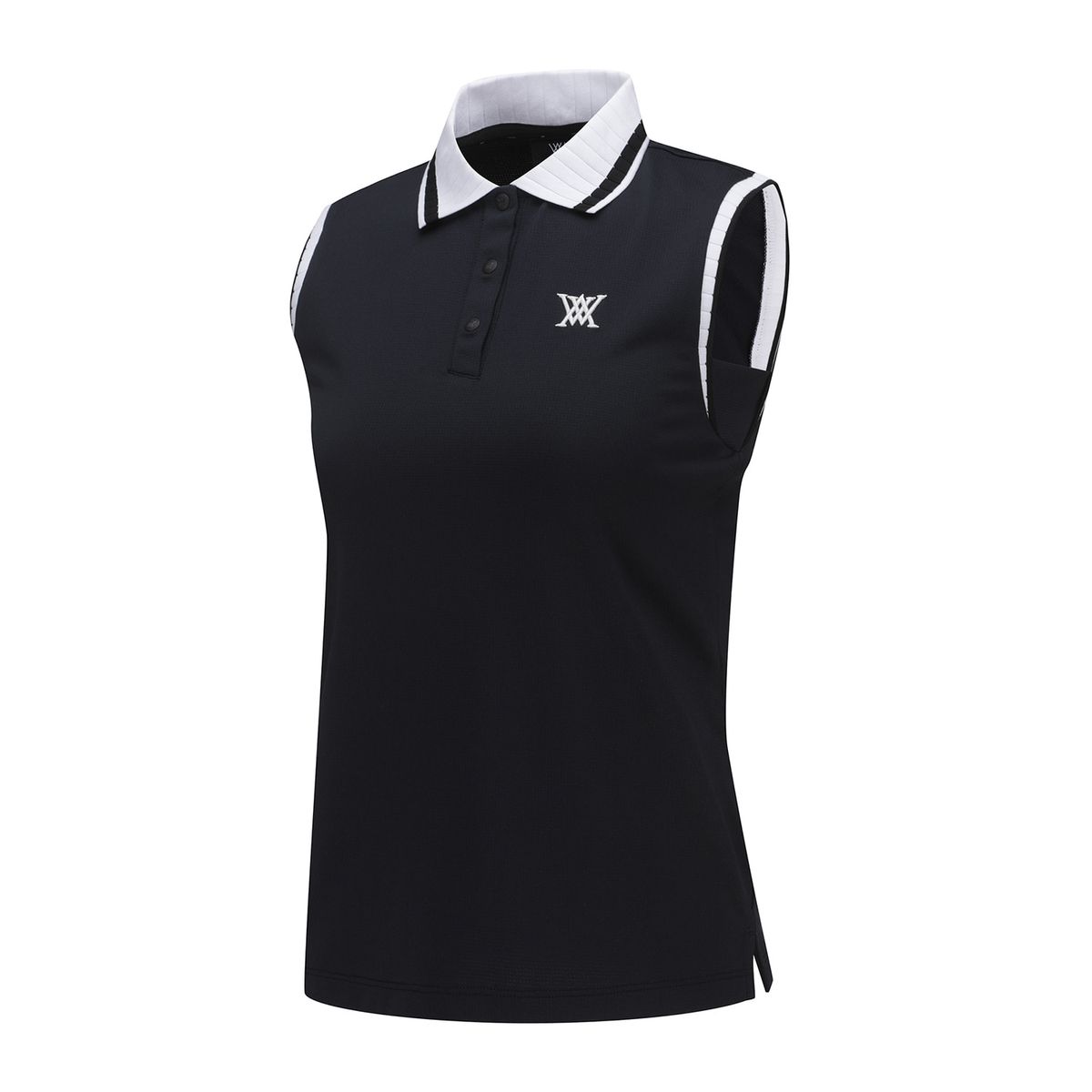 어뉴골프(ANEW GOLF) WOMEN KINT COLLAR SLEEVELESS_BK