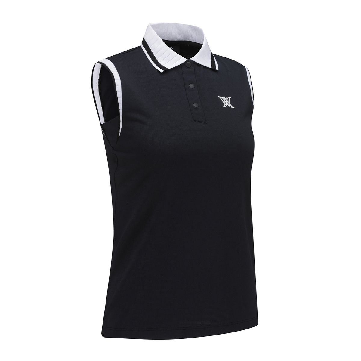 어뉴골프(ANEW GOLF) WOMEN KINT COLLAR SLEEVELESS_BK