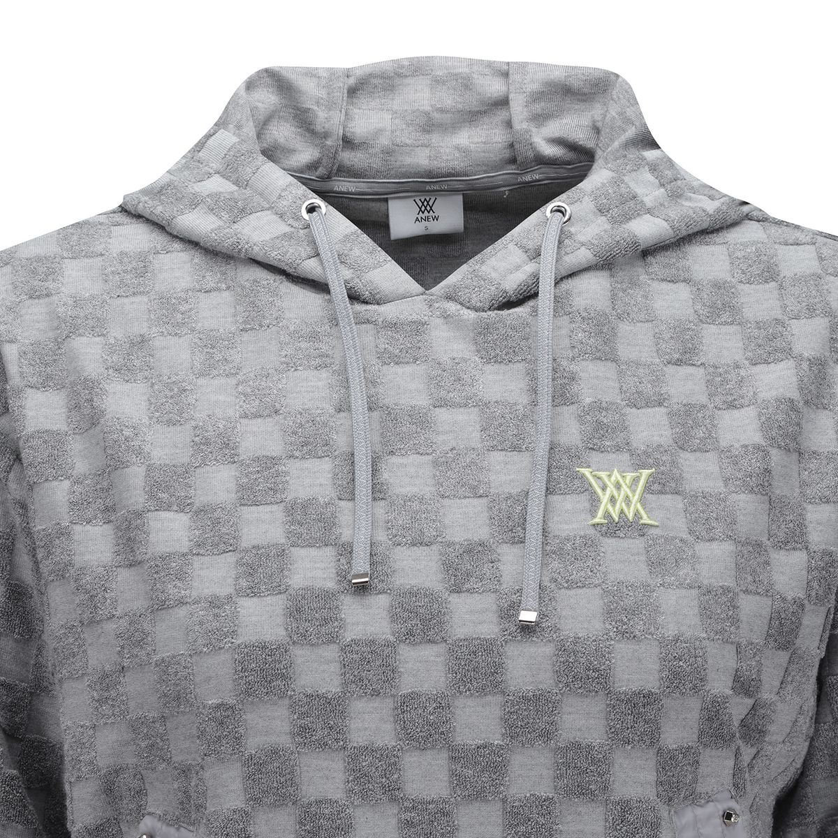 어뉴골프(ANEW GOLF) WOMEN TERRY CHECK BOARD HOODIE SHORT T-SHIRT_GR