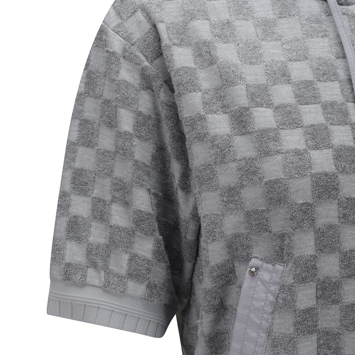 어뉴골프(ANEW GOLF) WOMEN TERRY CHECK BOARD HOODIE SHORT T-SHIRT_GR