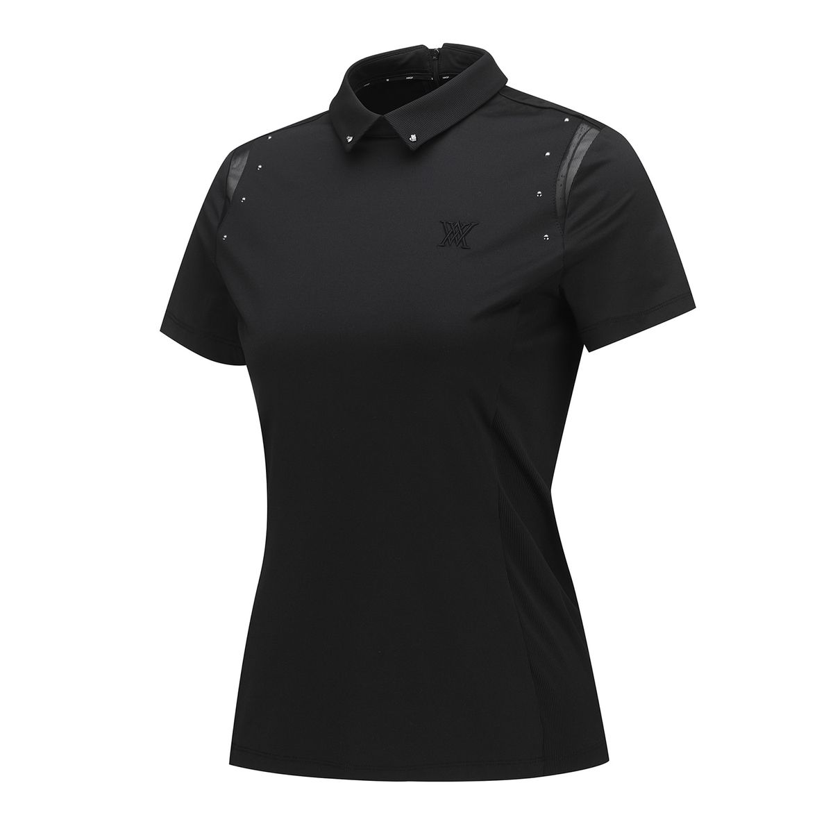 어뉴골프(ANEW GOLF) WOMEN BEADS POINT SHORT T-SHIRT_BK