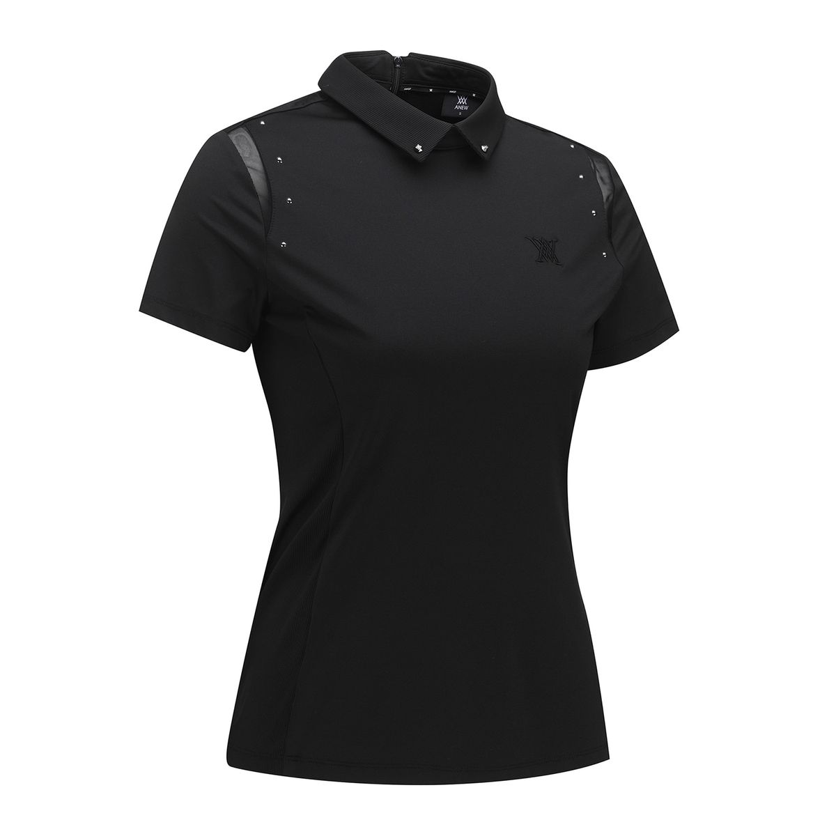 어뉴골프(ANEW GOLF) WOMEN BEADS POINT SHORT T-SHIRT_BK