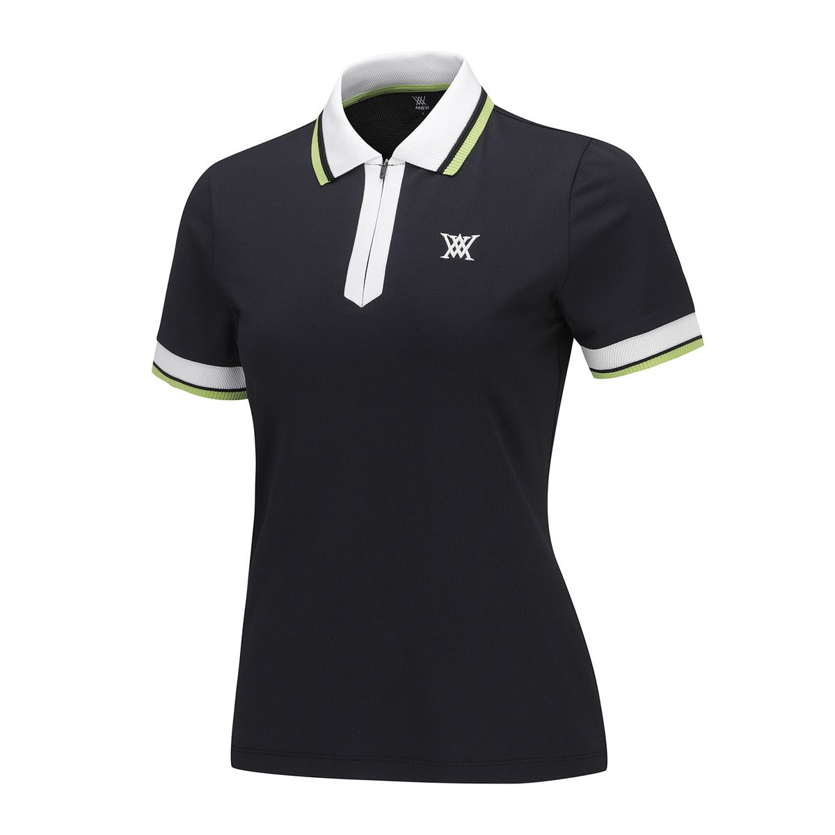 어뉴골프(ANEW GOLF) WOMEN ZIPPER POINT SHORT T-SHIRT_BK