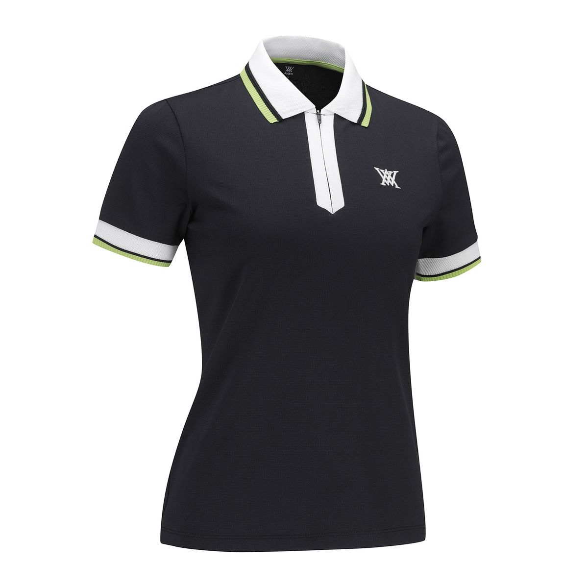어뉴골프(ANEW GOLF) WOMEN ZIPPER POINT SHORT T-SHIRT_BK