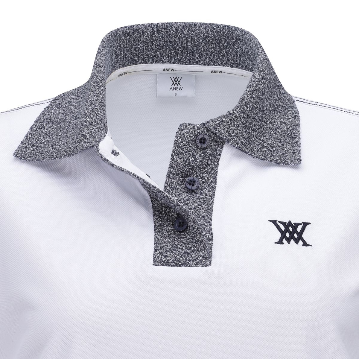 어뉴골프(ANEW GOLF) WOMEN KNIT COLLAR LOOSE SHORT T-SHIRT_WH