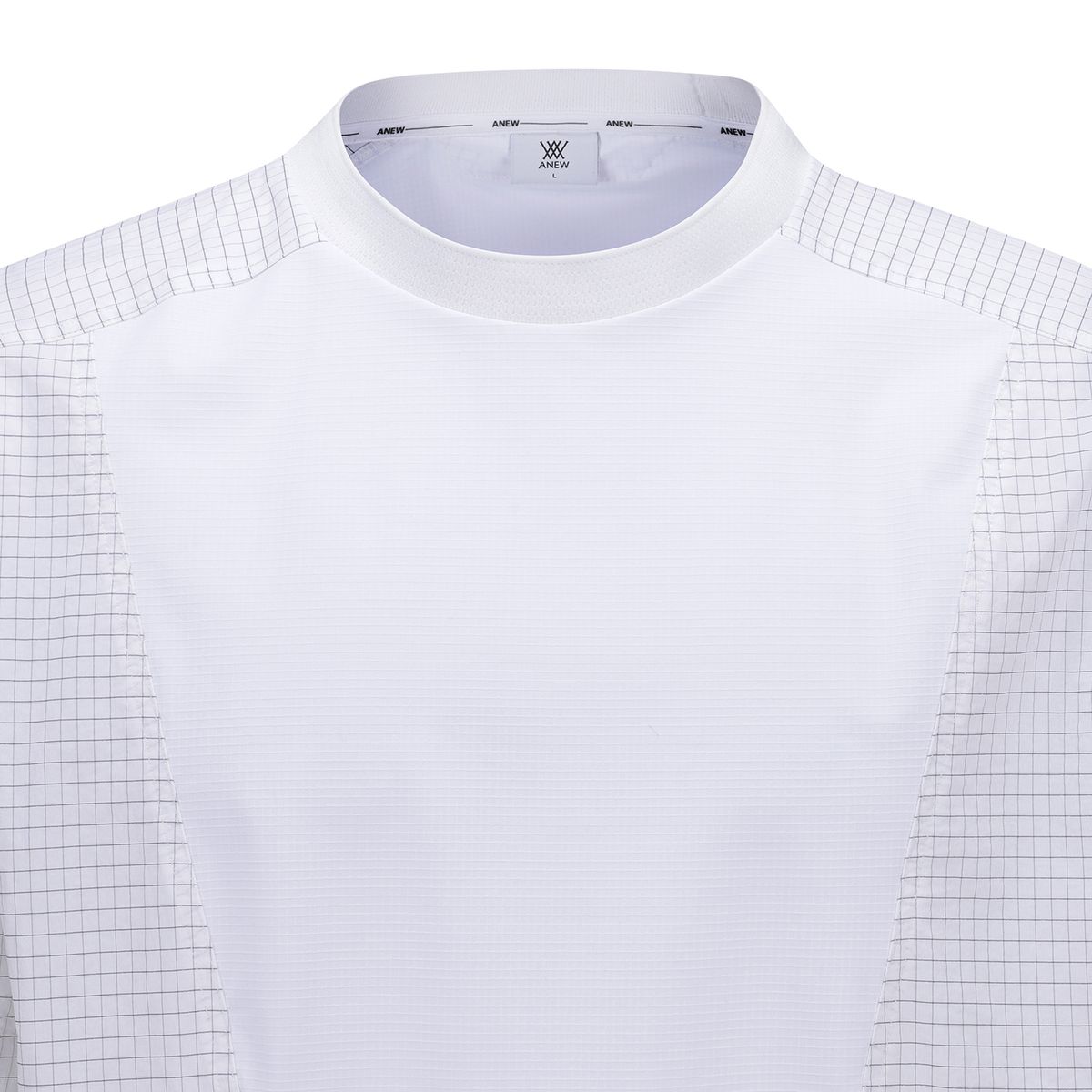 어뉴골프(ANEW GOLF) MEN WOVEN SLEEVE CREW NECK_WH