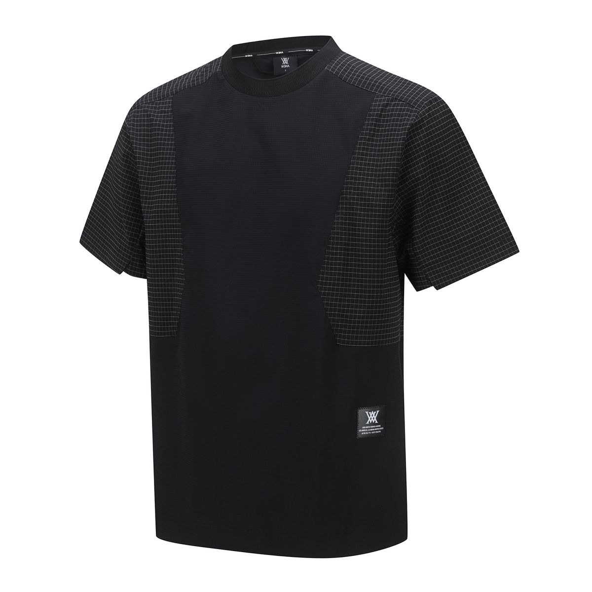 어뉴골프(ANEW GOLF) MEN WOVEN SLEEVE CREW NECK_BK