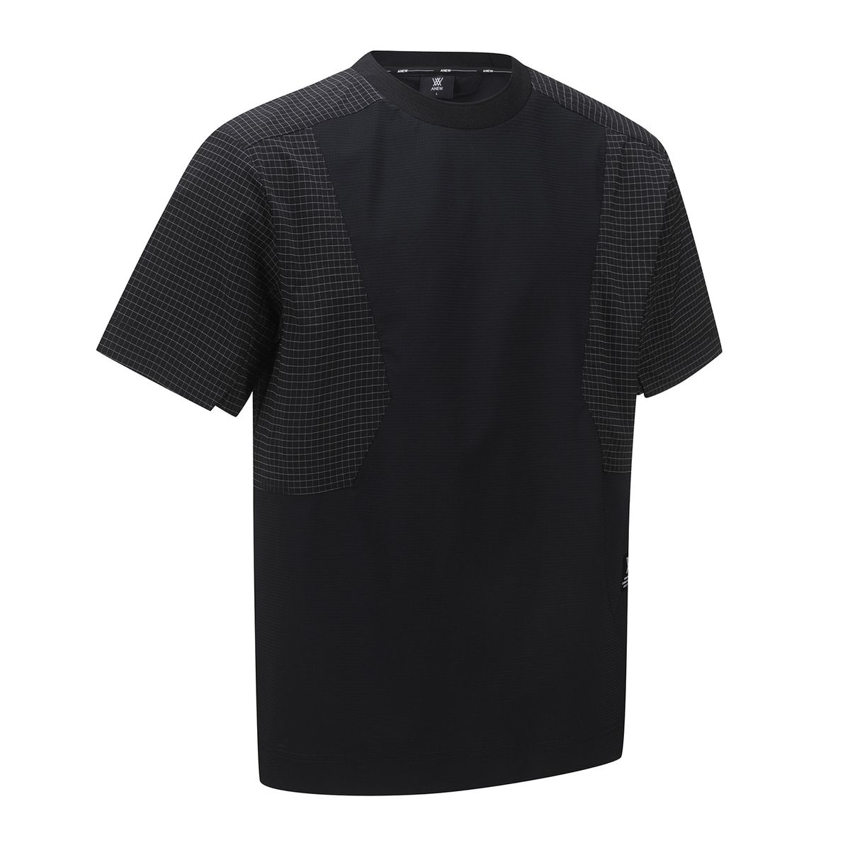 어뉴골프(ANEW GOLF) MEN WOVEN SLEEVE CREW NECK_BK