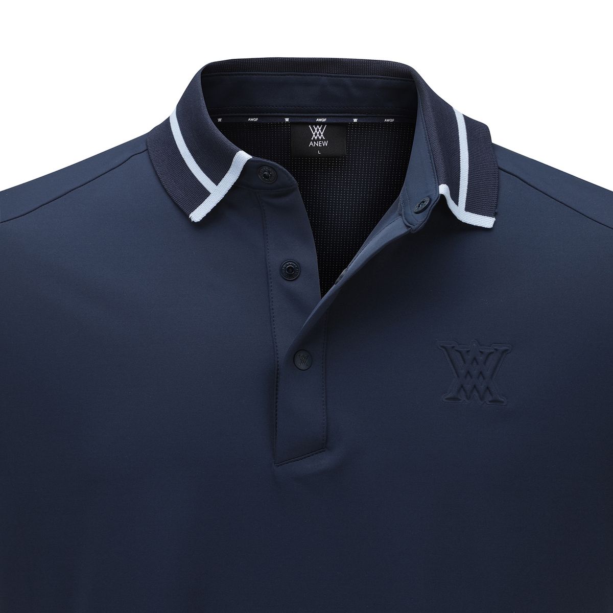 어뉴골프(ANEW GOLF) MEN MESH BLOCK KNIT COLLAR SHOT T-SHIRT_NA