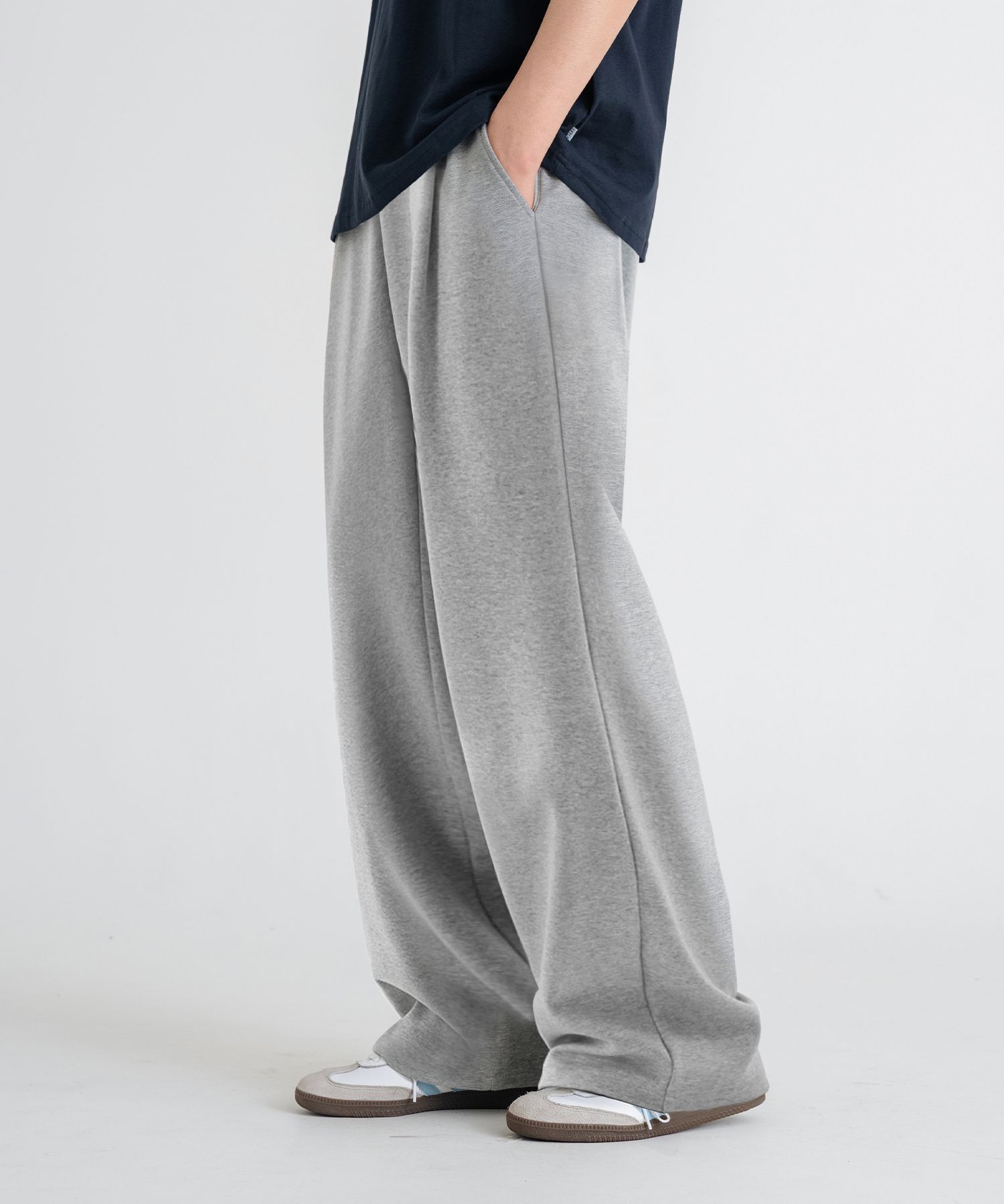 DAMP WIDE FIT TWO-TUCK PLEAT SWEAT PANTS - Don't Ask My Plan