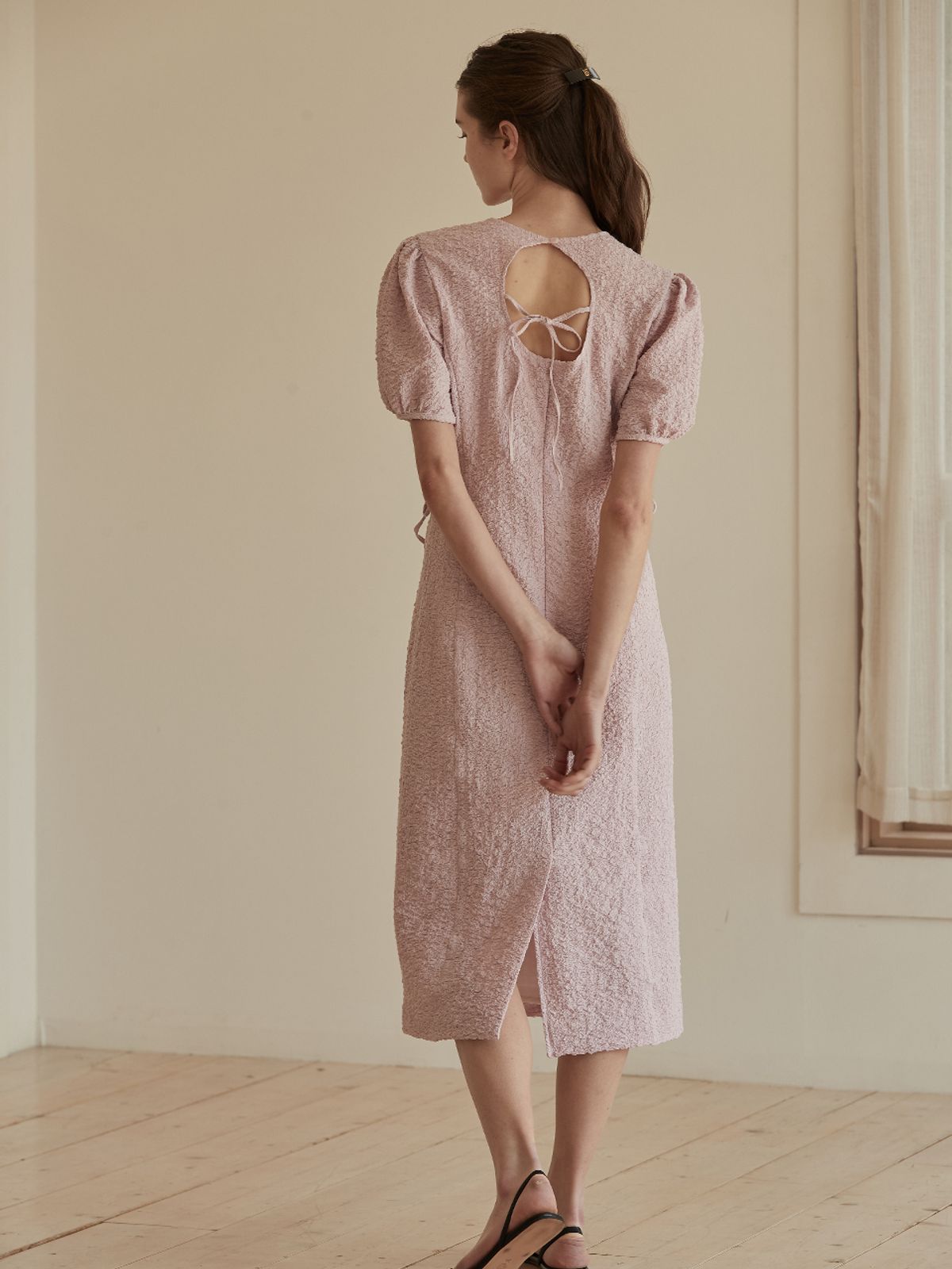 비뮤즈맨션(BEMUSE MANSION) Back point cut out dress - Lilac