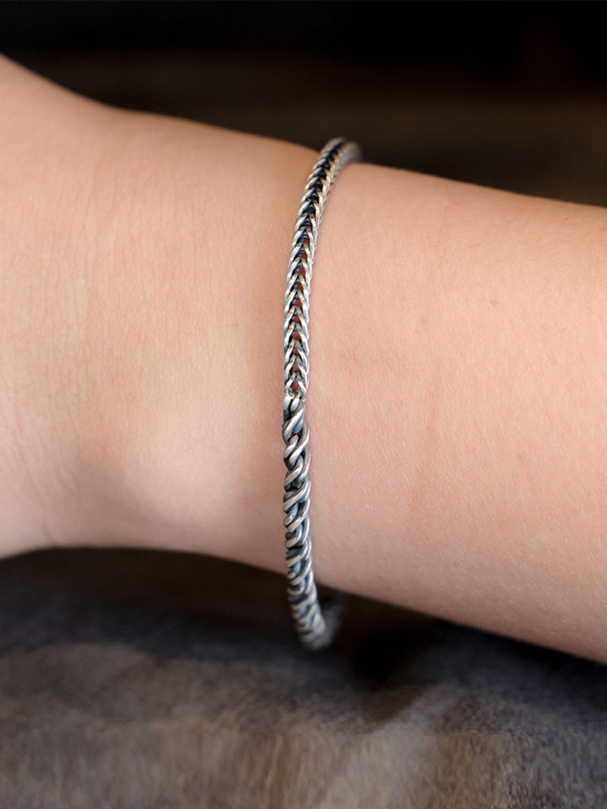 하랑(HARANG) HR 231B_Half &Half Silver Chain Bracelet