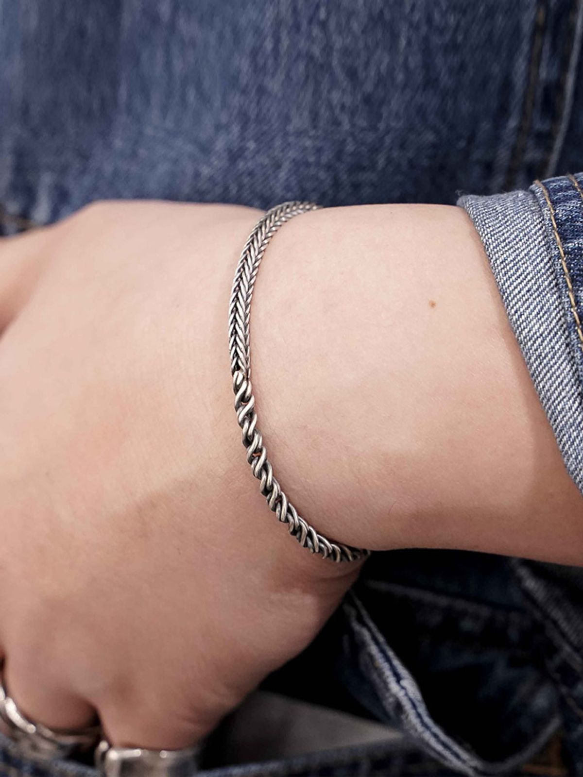 하랑(HARANG) HR 231B_Half &Half Silver Chain Bracelet