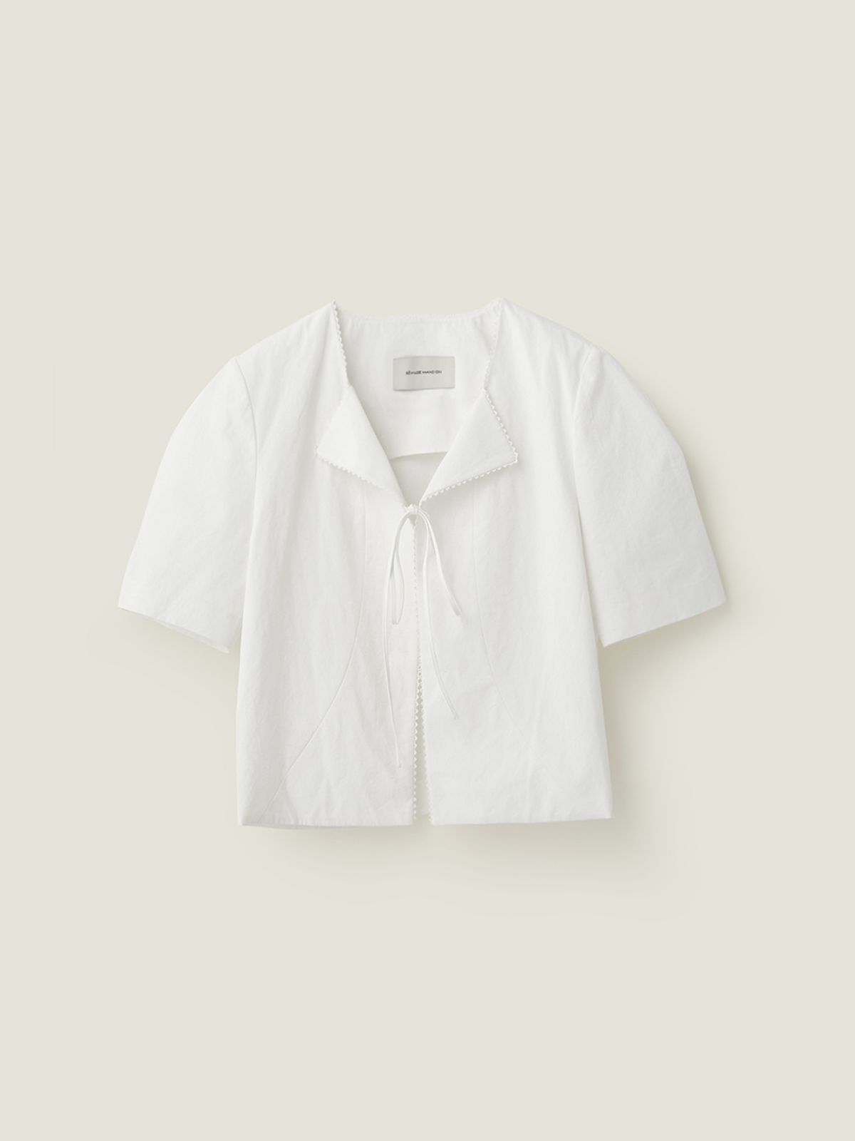 비뮤즈맨션(BEMUSE MANSION) Lace flat collar jacket - Off white