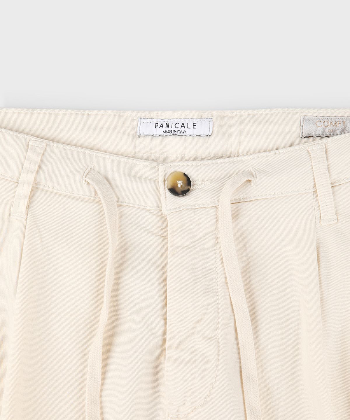빠니깔레(PANICALE) 화이트 컴피핏 캐주얼 다잉 리넨 팬츠