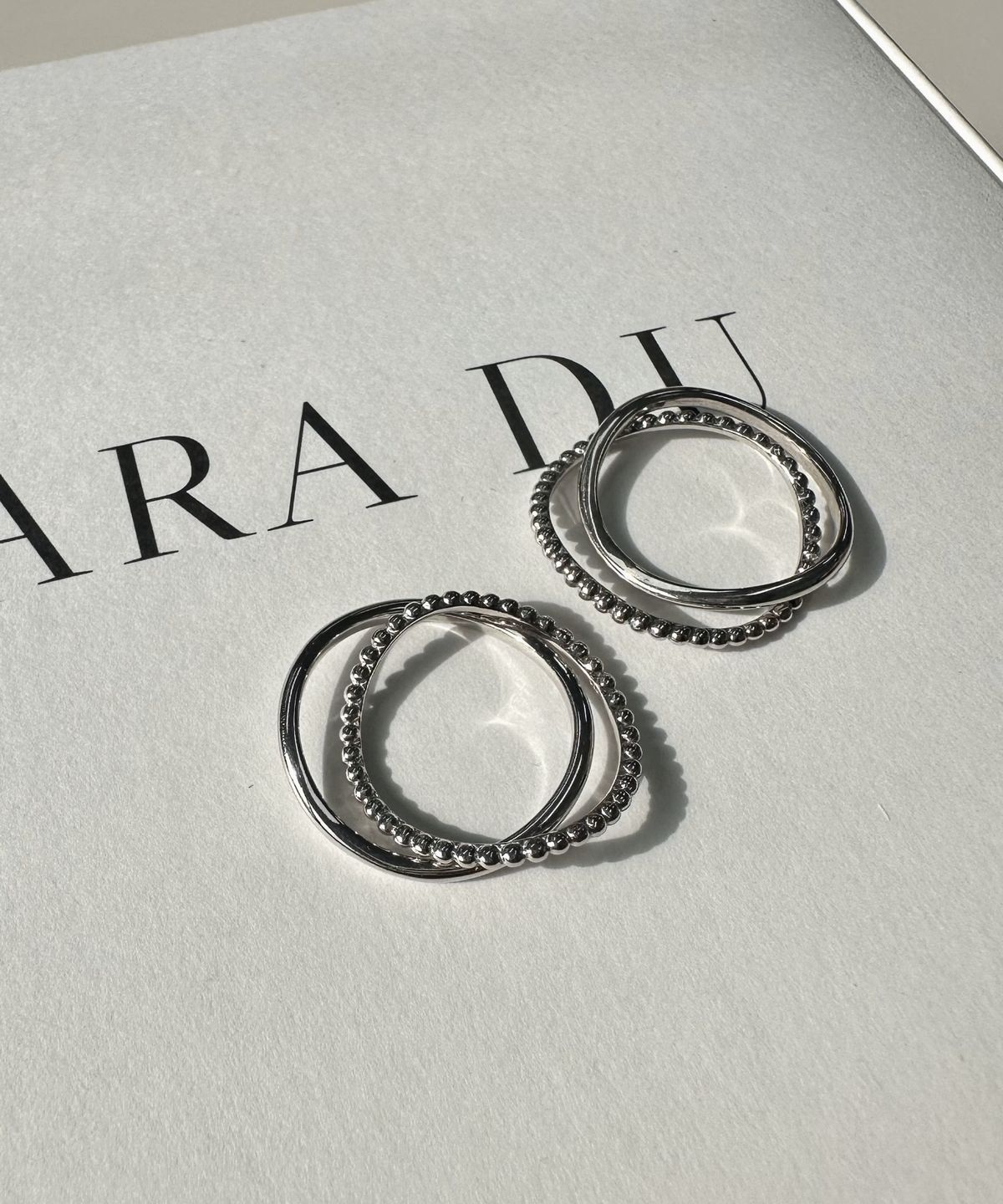 바라두(BARADU) [BARADU 925] Slimwave layered ring set