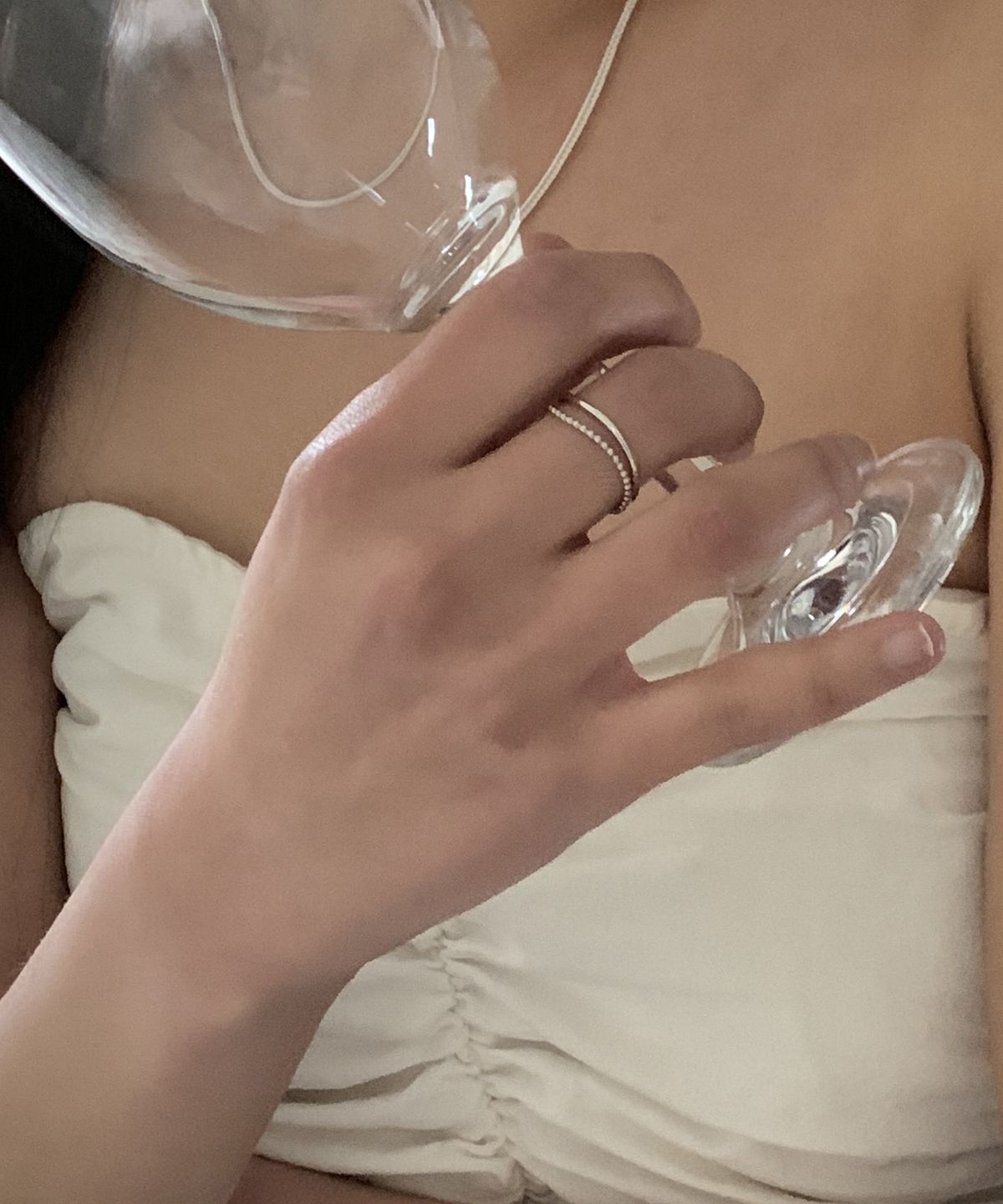 바라두(BARADU) [BARADU 925] Slimwave layered ring set