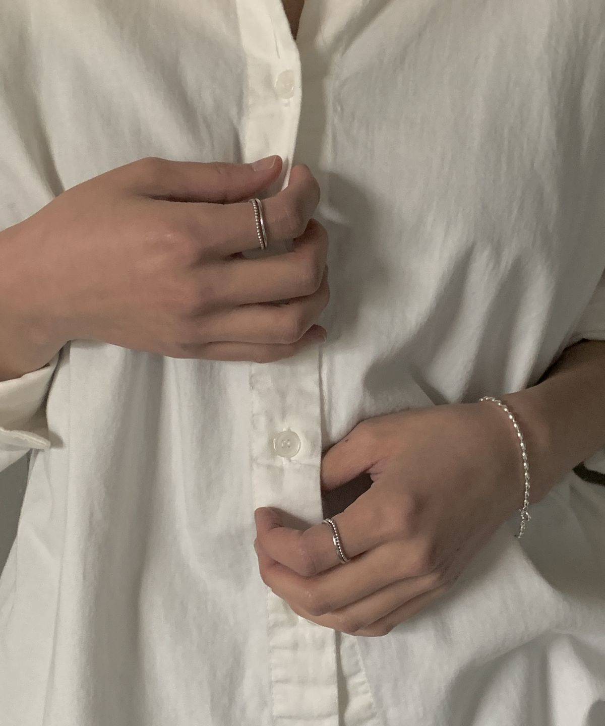 바라두(BARADU) [BARADU 925] Slimwave layered ring set