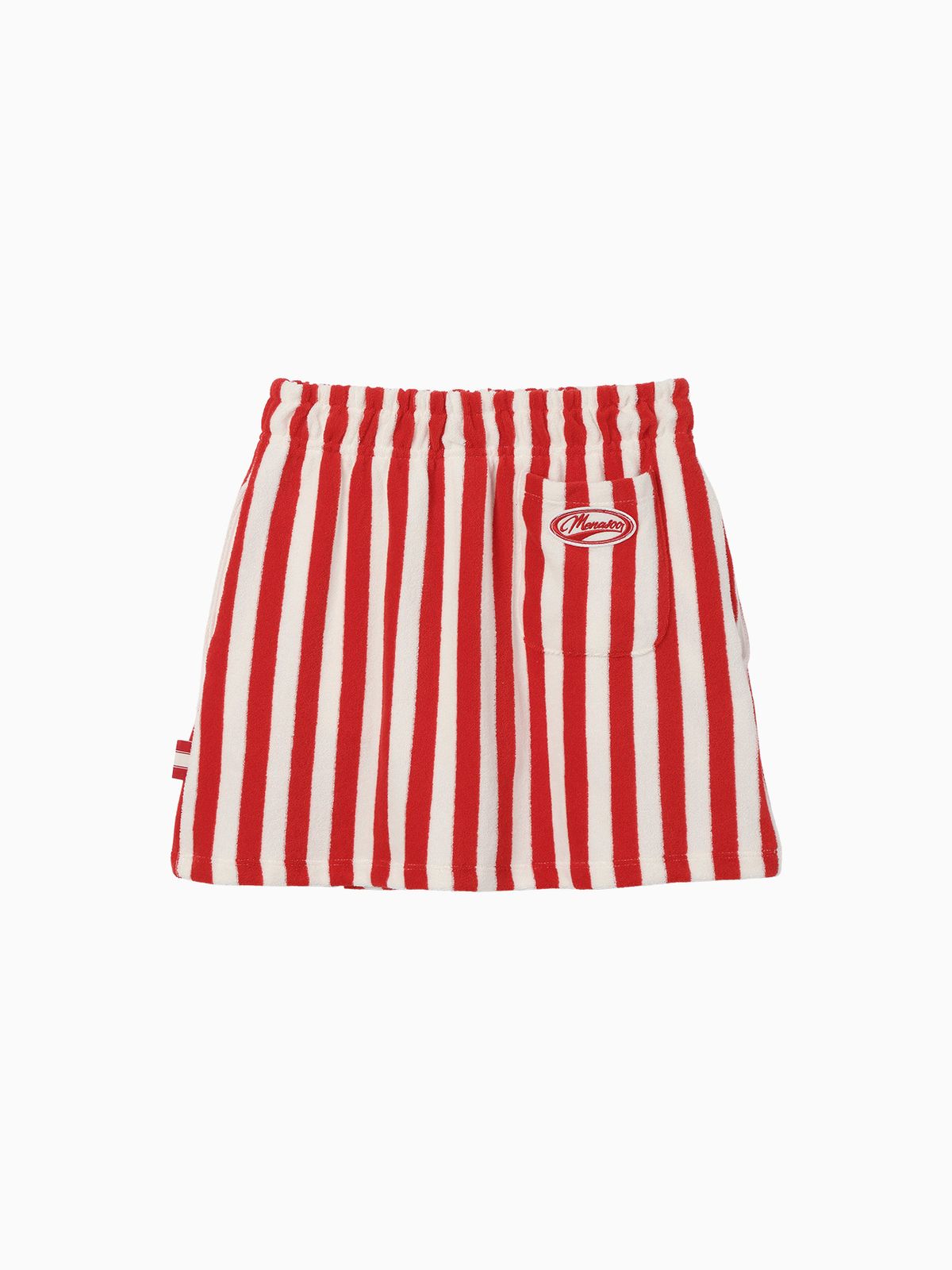 미나수(MENASOO) TERRY SWEAT PANTSKIRT_RED STRIPE ADDITION