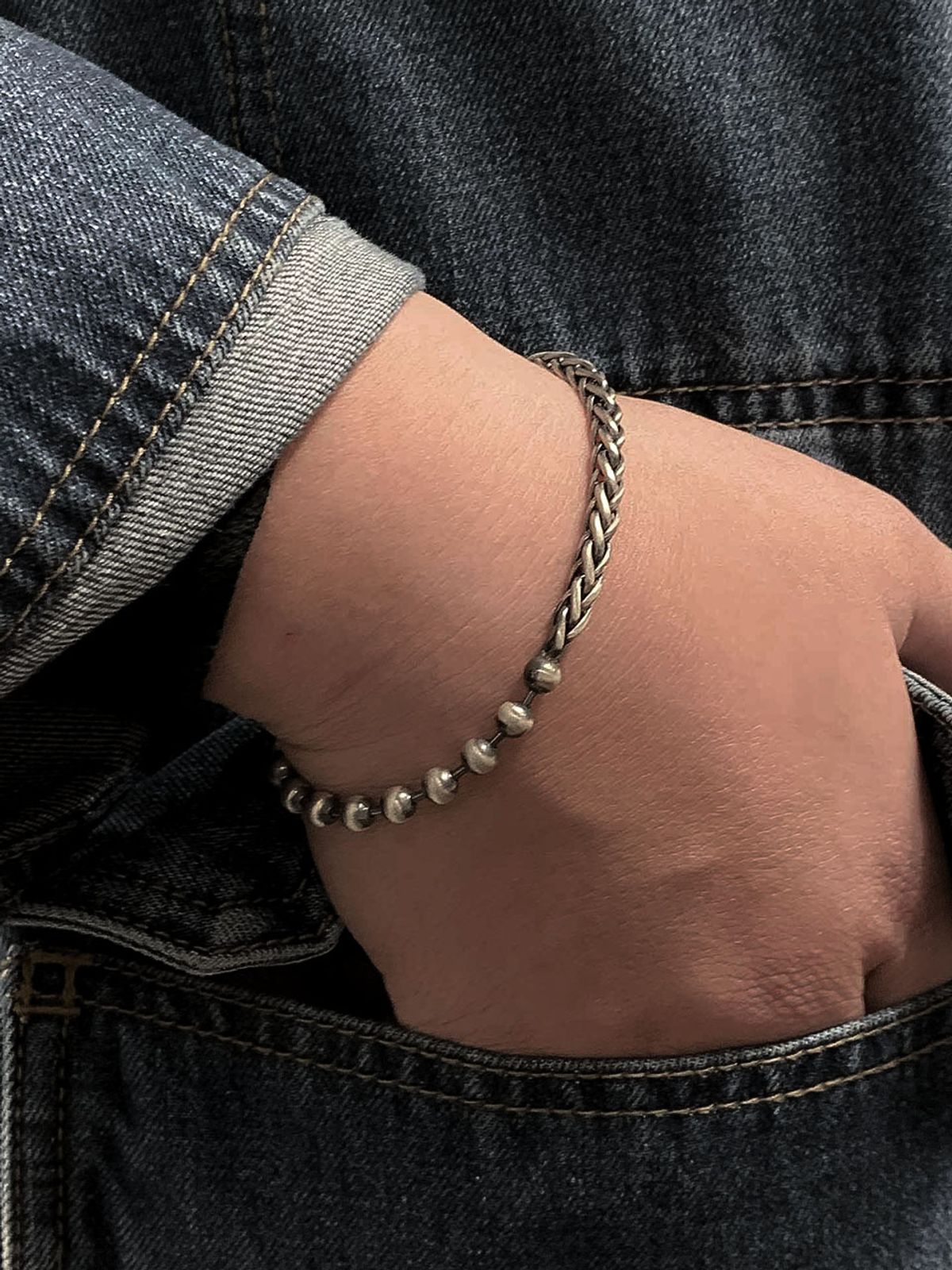 하랑(HARANG) HR 227B_Half & Half Chain Bracelet