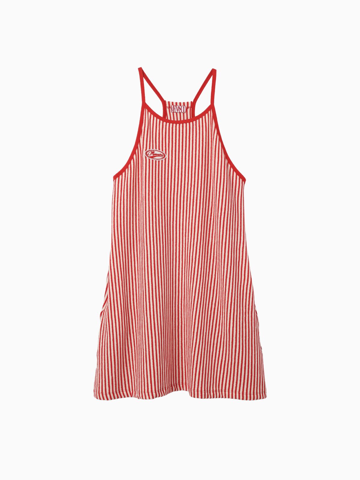 미나수(MENASOO) MENASOO SUMMER STRIPE TERRY STRAP ONEPIECE_RED