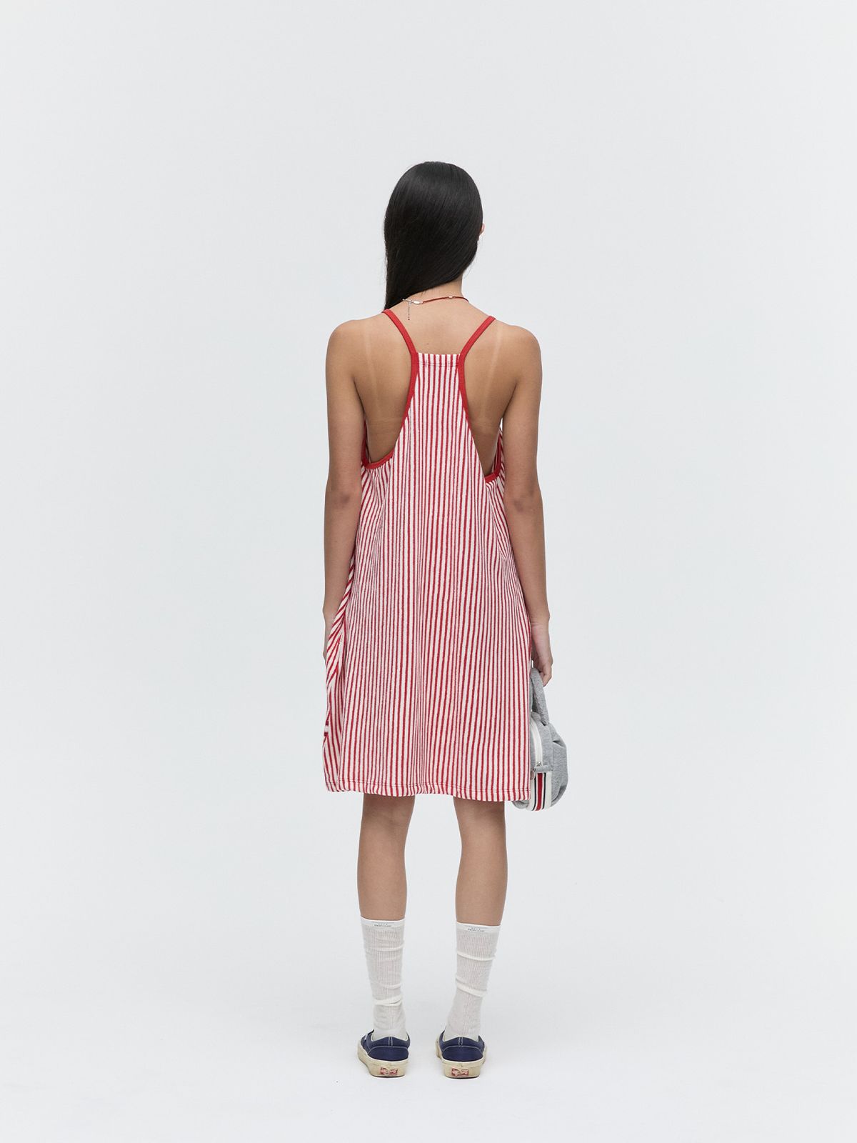 미나수(MENASOO) MENASOO SUMMER STRIPE TERRY STRAP ONEPIECE_RED
