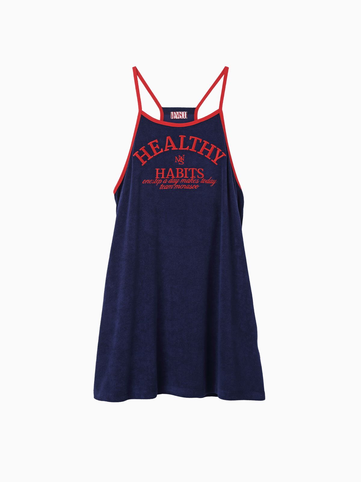 미나수(MENASOO) MENASOO SUMMER BASIC TERRY STRAP ONEPIECE_NAVY