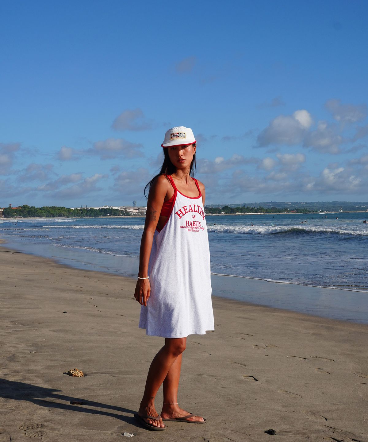 미나수(MENASOO) MENASOO SUMMER BASIC TERRY STRAP ONEPIECE_ASH GRAY