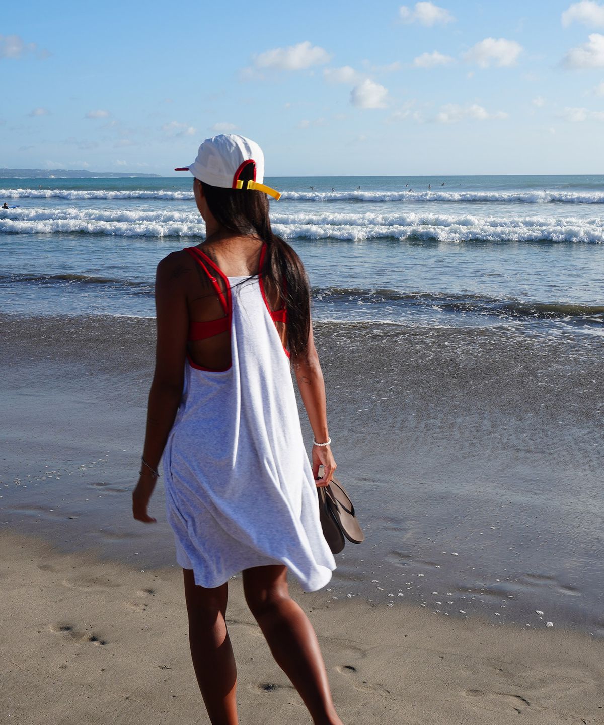 미나수(MENASOO) MENASOO SUMMER BASIC TERRY STRAP ONEPIECE_ASH GRAY