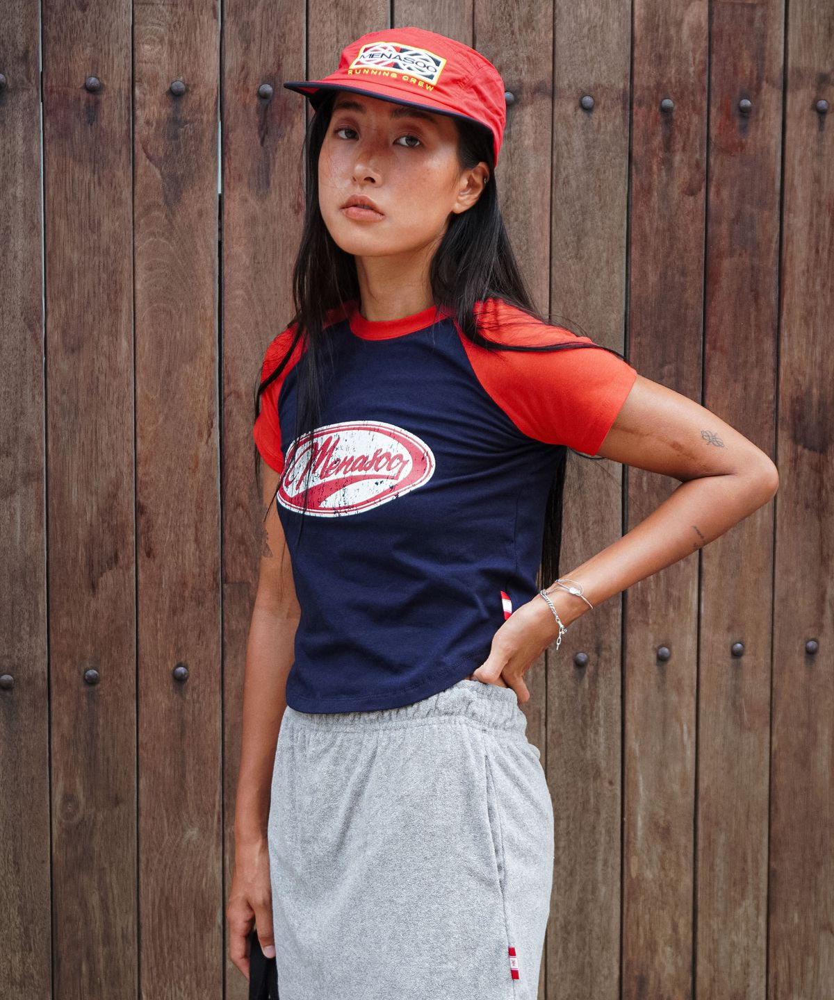 미나수(MENASOO) MENASOO TRACK CAMPCAP_RED
