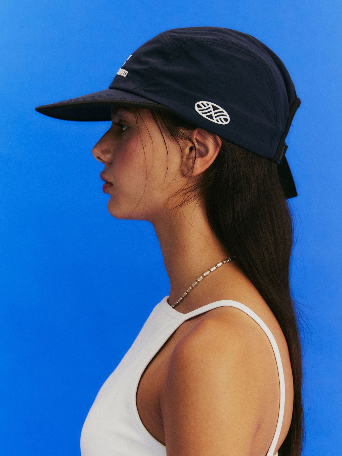 미나수(MENASOO) DONTPRESSURED CAMP CAP_NAVY