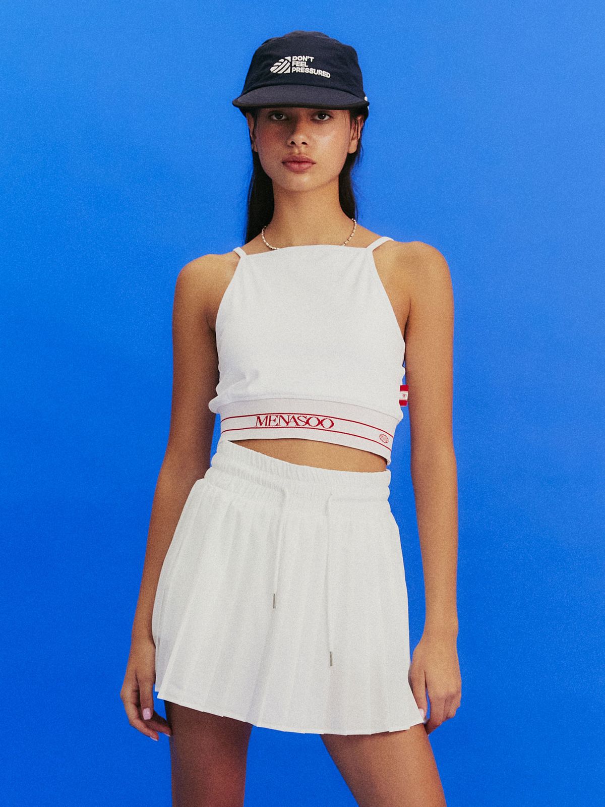 미나수(MENASOO) DONTPRESSURED CAMP CAP_NAVY