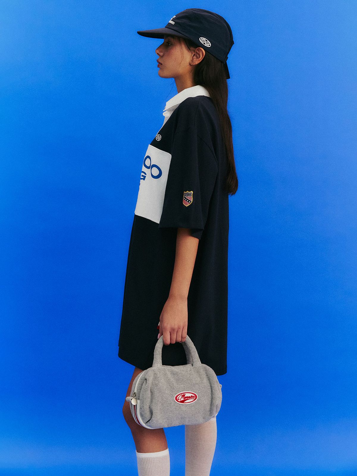 미나수(MENASOO) DONTPRESSURED CAMP CAP_NAVY