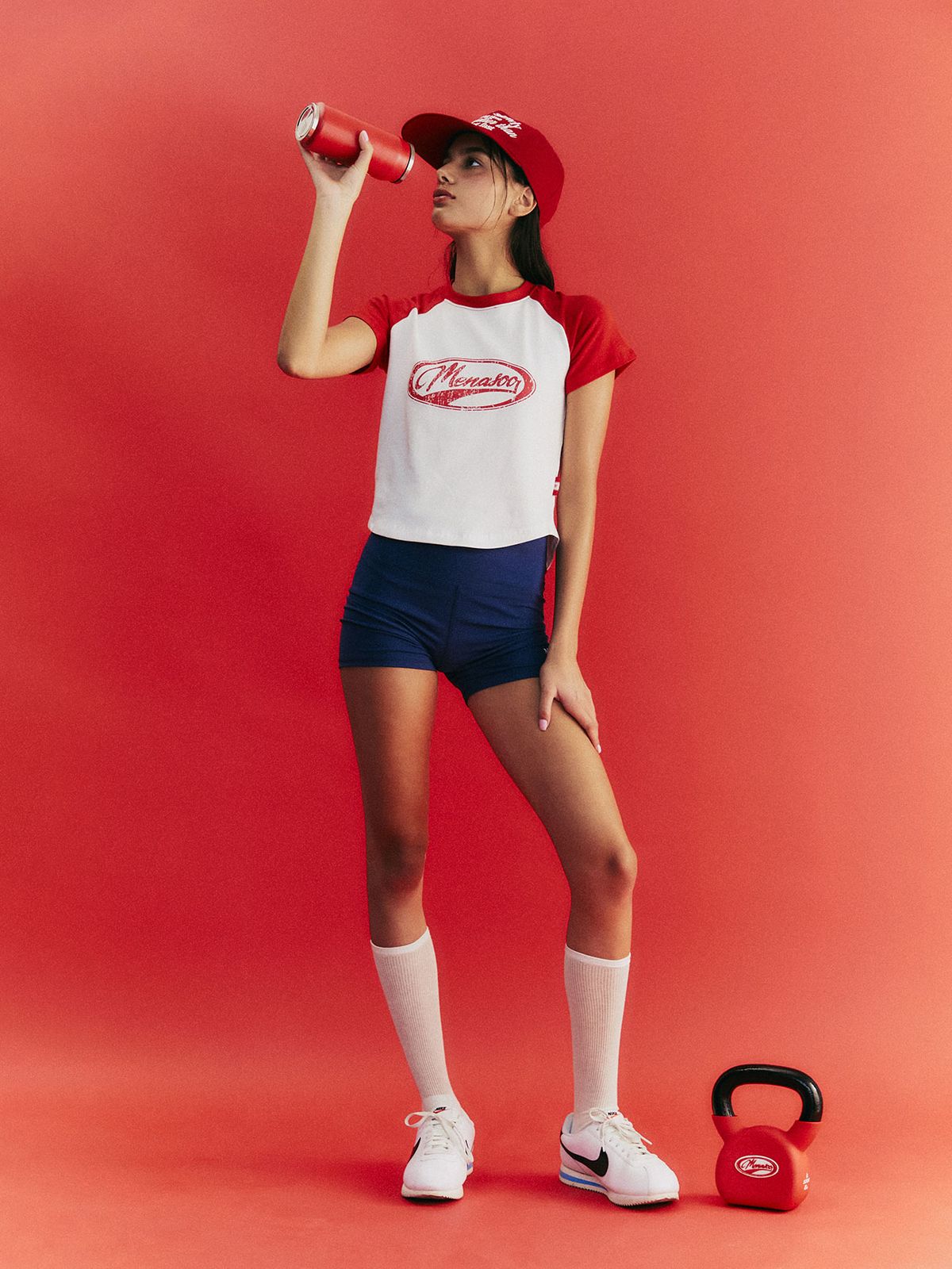 미나수(MENASOO) RUNNING SLOWLY COTTON CAP_RED