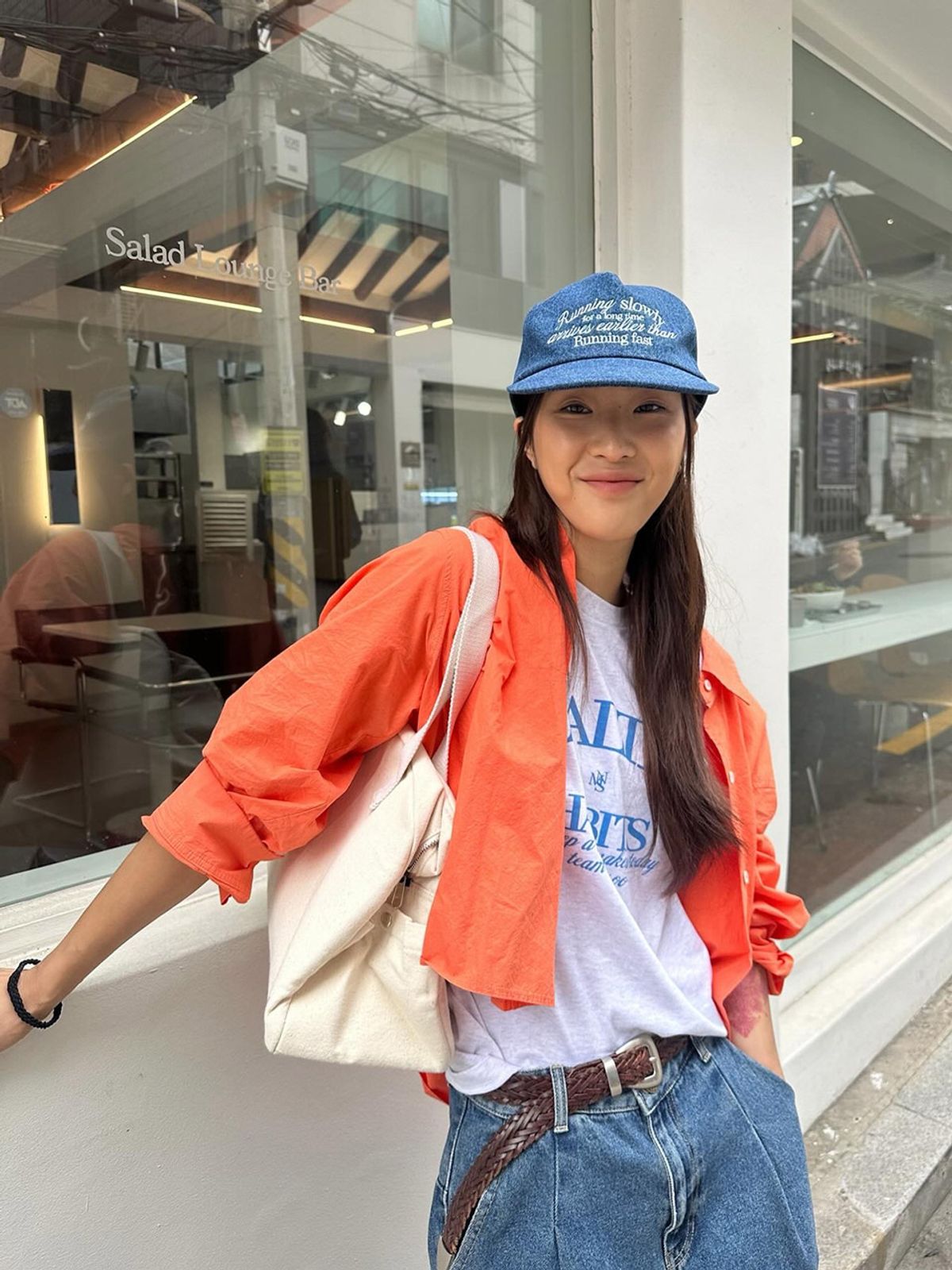 미나수(MENASOO) RUNNING SLOWLY COTTON CAP_DENIM
