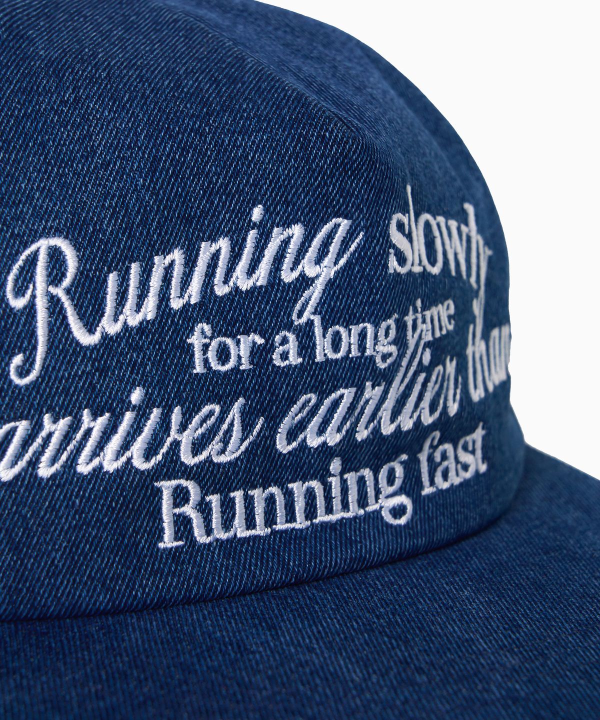 미나수(MENASOO) RUNNING SLOWLY COTTON CAP_DENIM