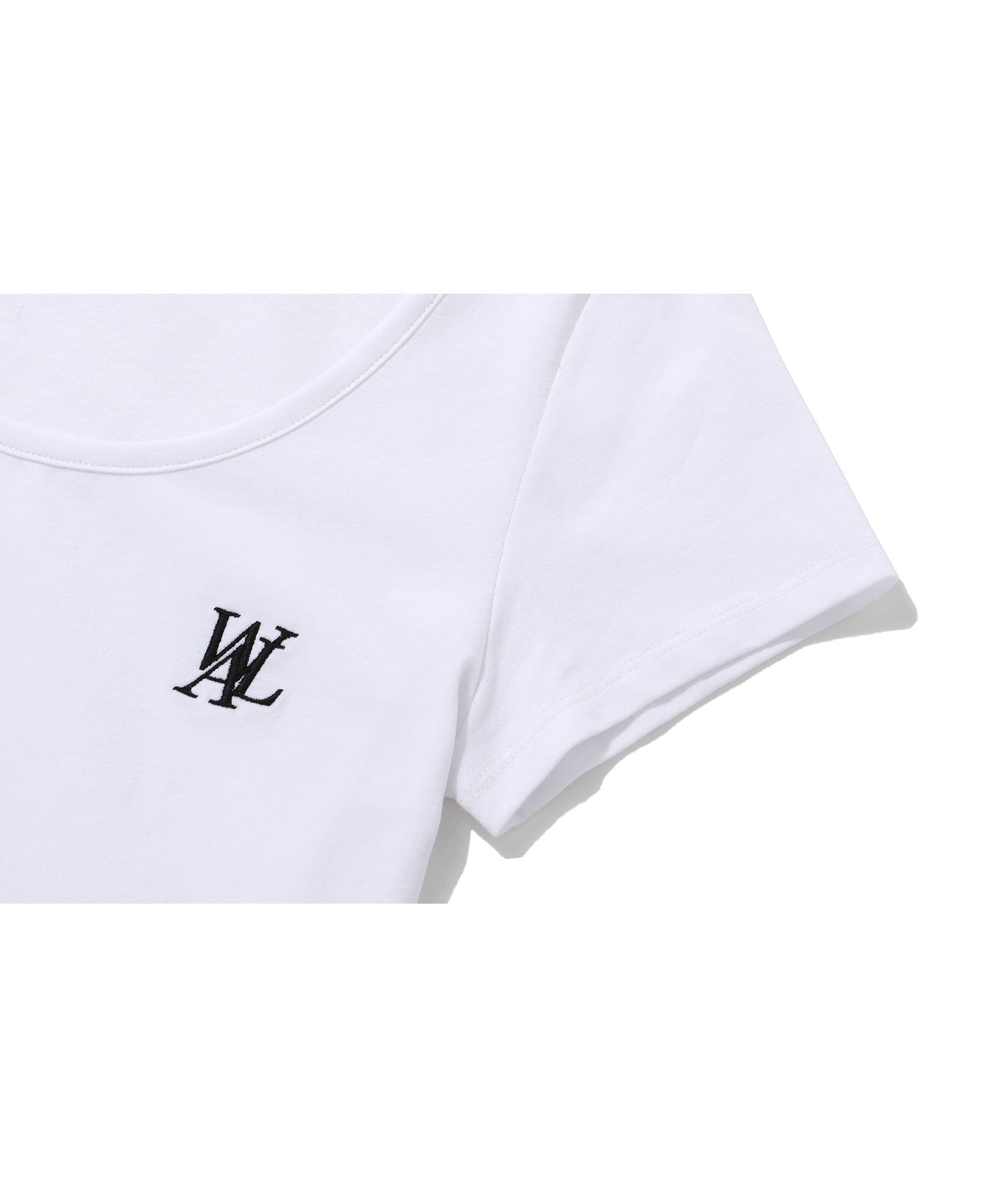 MUSINSA公式 | WOOALONG Signature U-neck T-shirts (2colors)