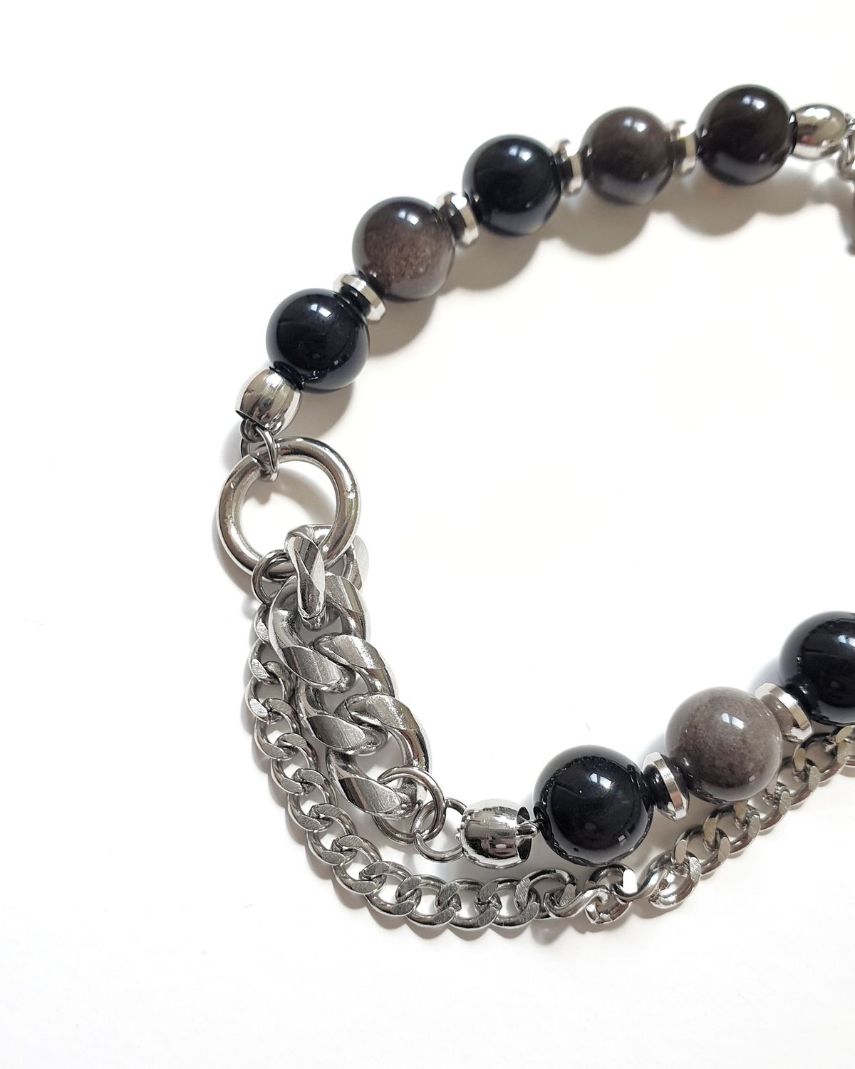 바이브(BYBE) Layered black beads bracelet