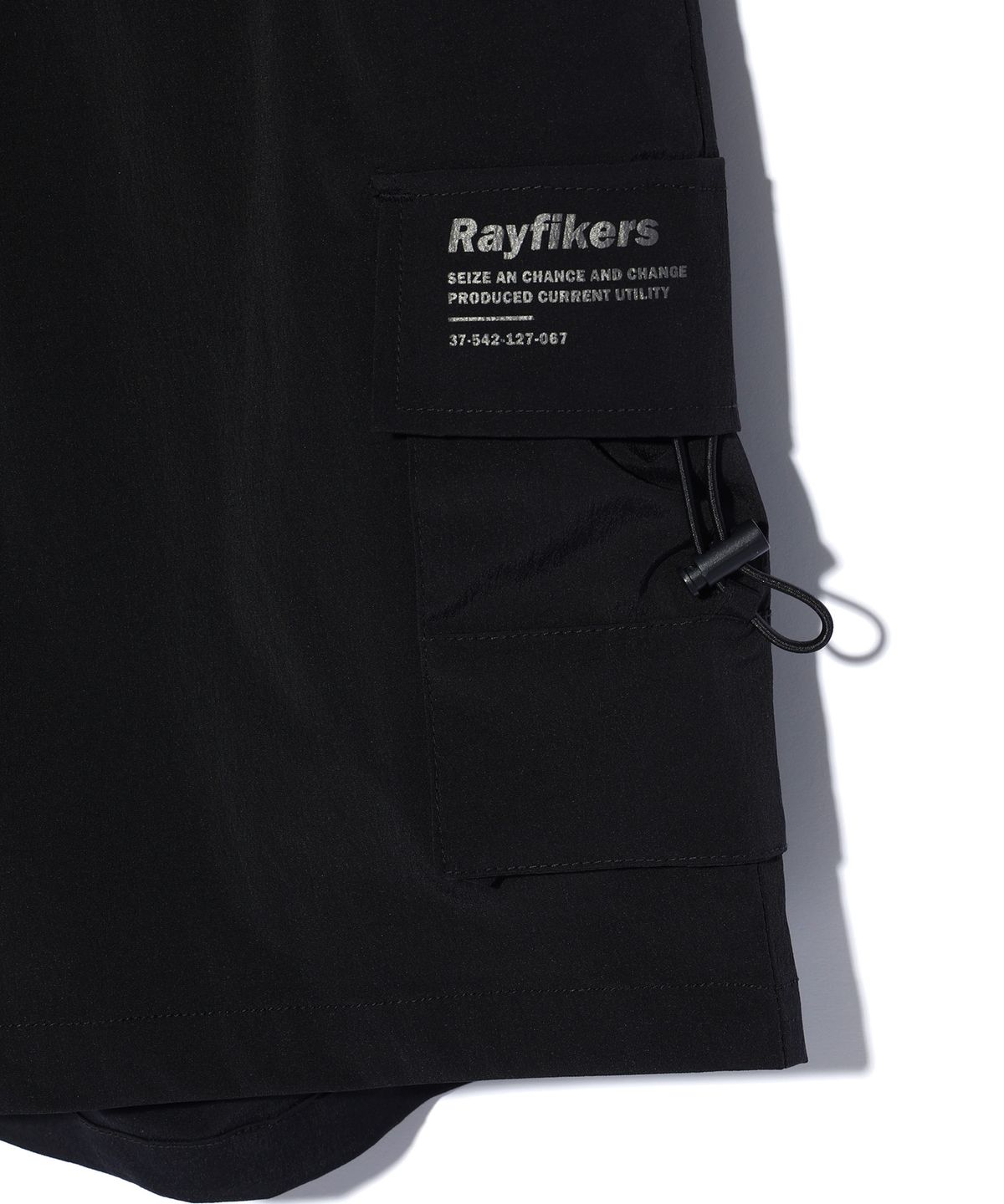 레이피커스(RAYFIKERS) 더블 스트링 카고 쇼츠 BLACK (MO2PU383-076)