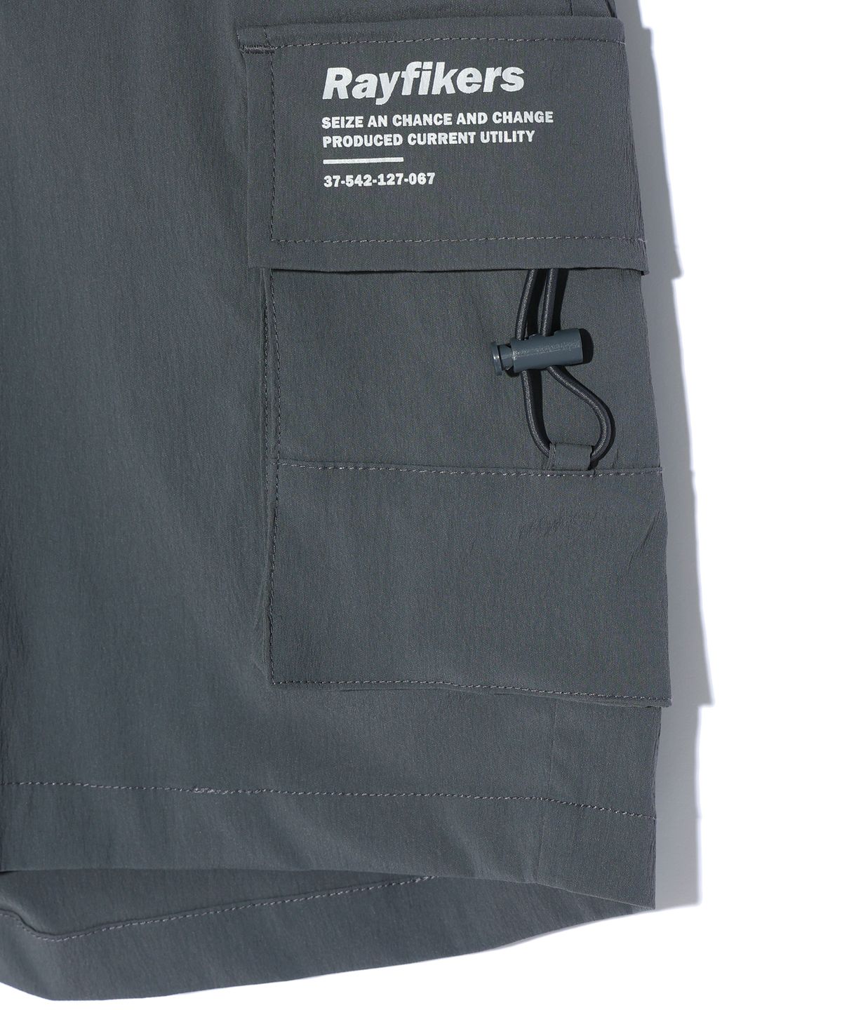 레이피커스(RAYFIKERS) 더블 스트링 카고 쇼츠  DARK GREY (MO2PU383-073)