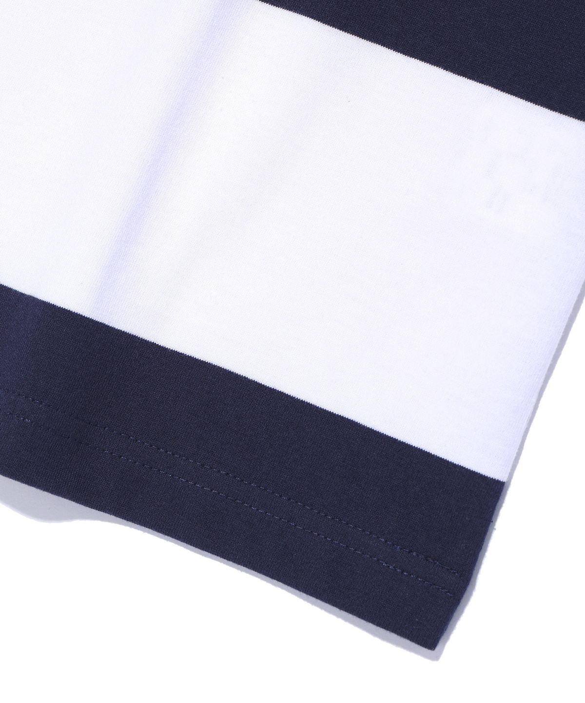 디스트나인(DISTN9NE) 스트라이프 레트로베어 카라 반팔티 NAVY (LO2TU342-066)