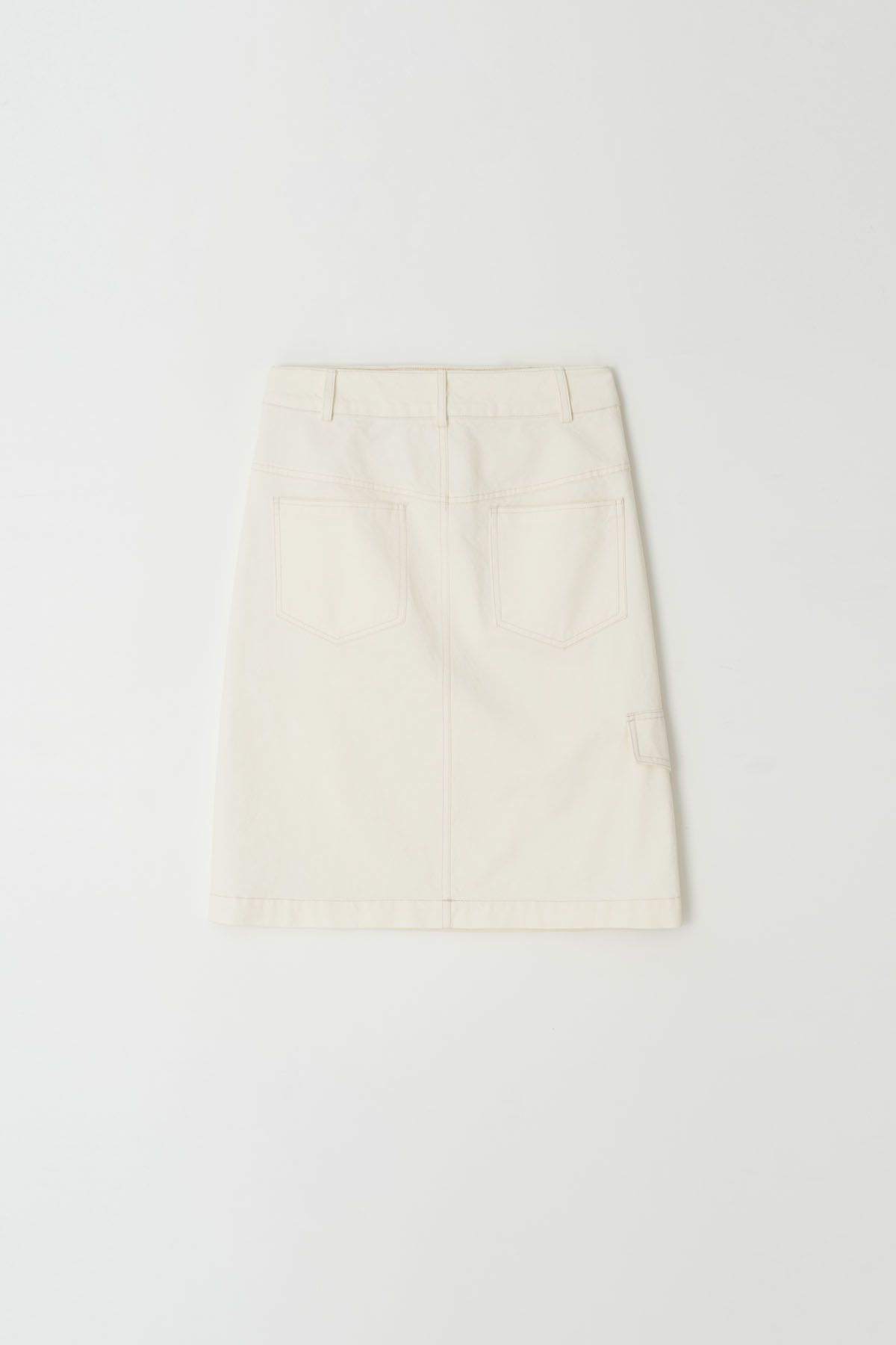 더페니(THE PENNY) STITCH MIDI SKIRT - Ivory