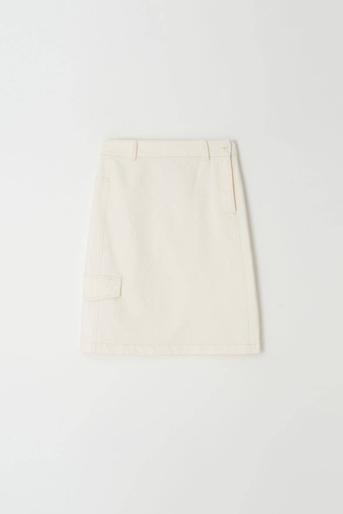 더페니(THE PENNY) STITCH MIDI SKIRT - Ivory