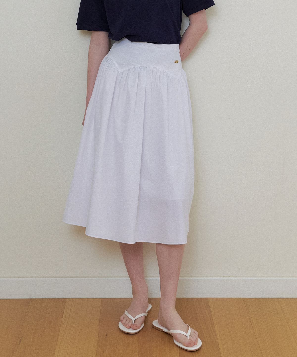더페니(THE PENNY) MAY SHIRRING SKIRT - Ivory
