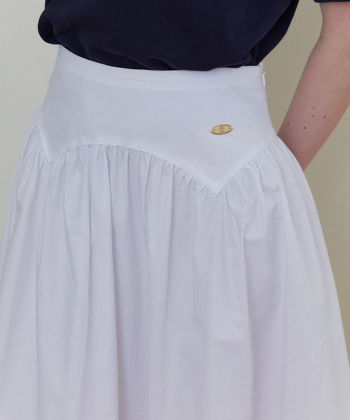 더페니(THE PENNY) MAY SHIRRING SKIRT - Ivory