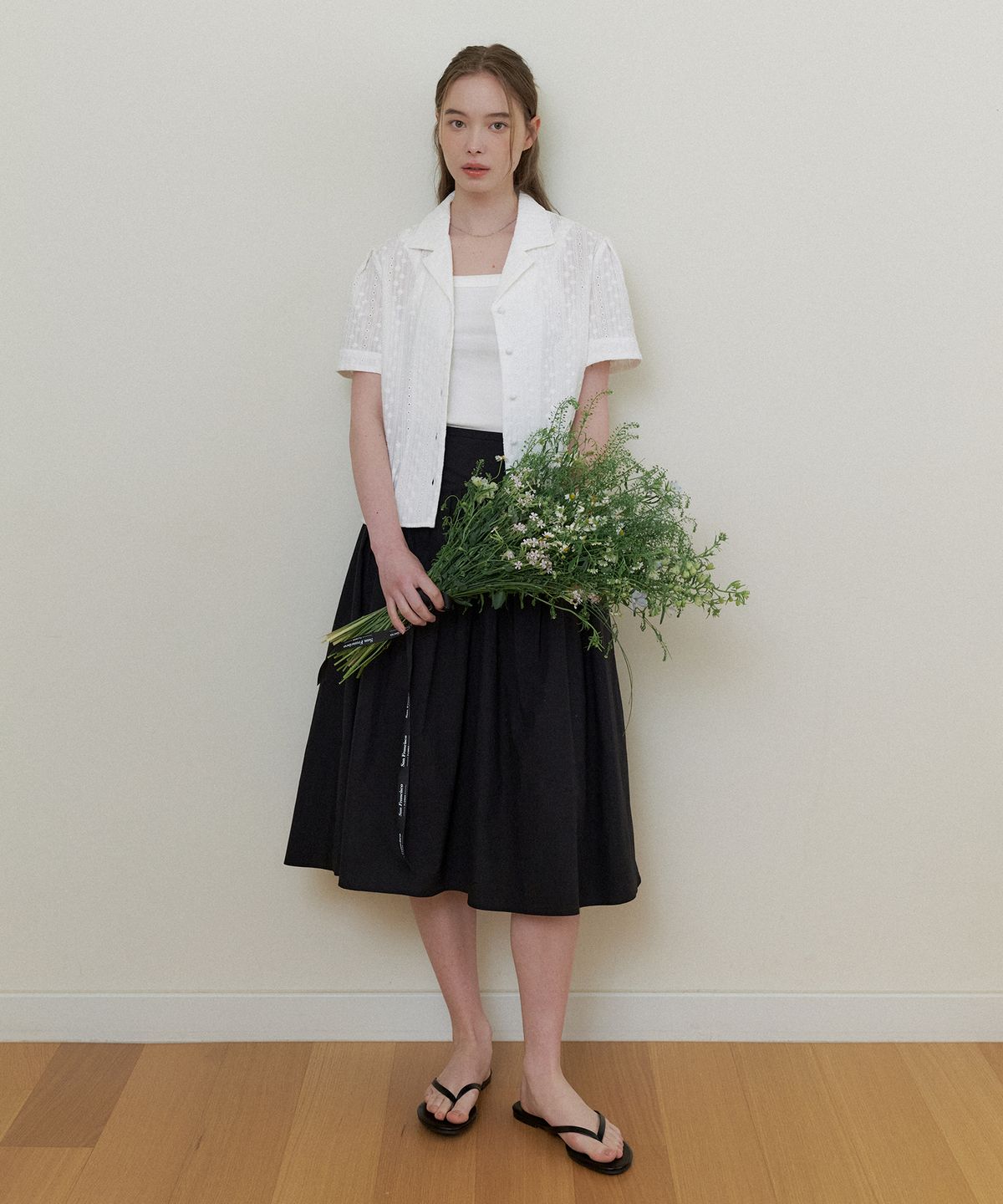 더페니(THE PENNY) MAY SHIRRING SKIRT - Black