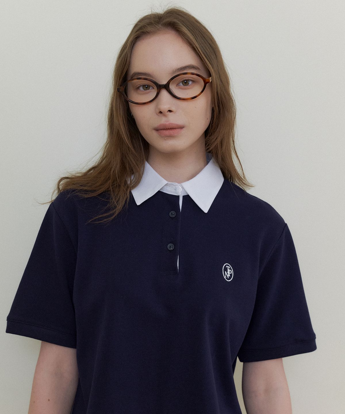 더페니(THE PENNY) PIGUE HAIF TEE - Navy