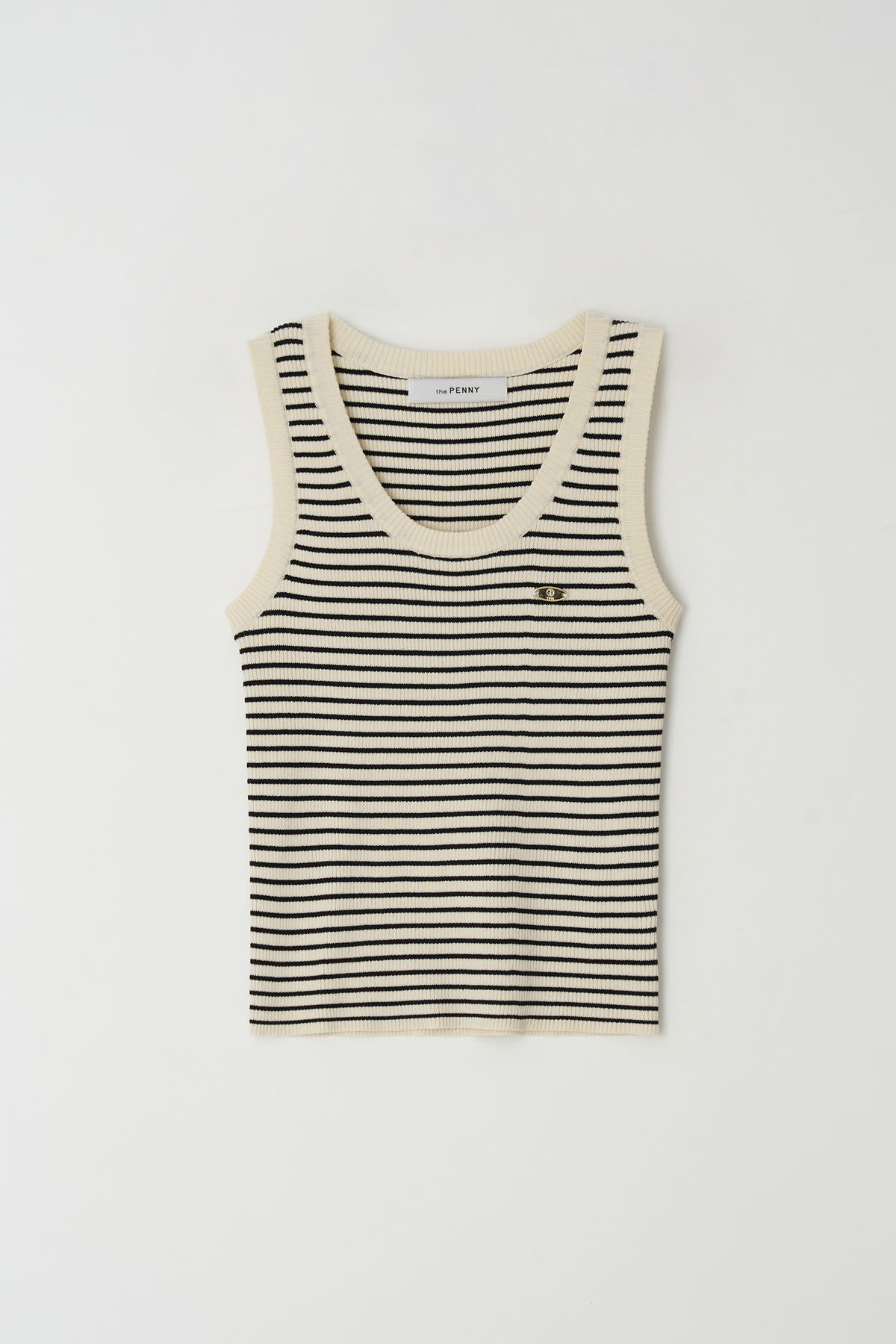 더페니(THE PENNY) STRIPE SLEEVELESS KNIT - Cream