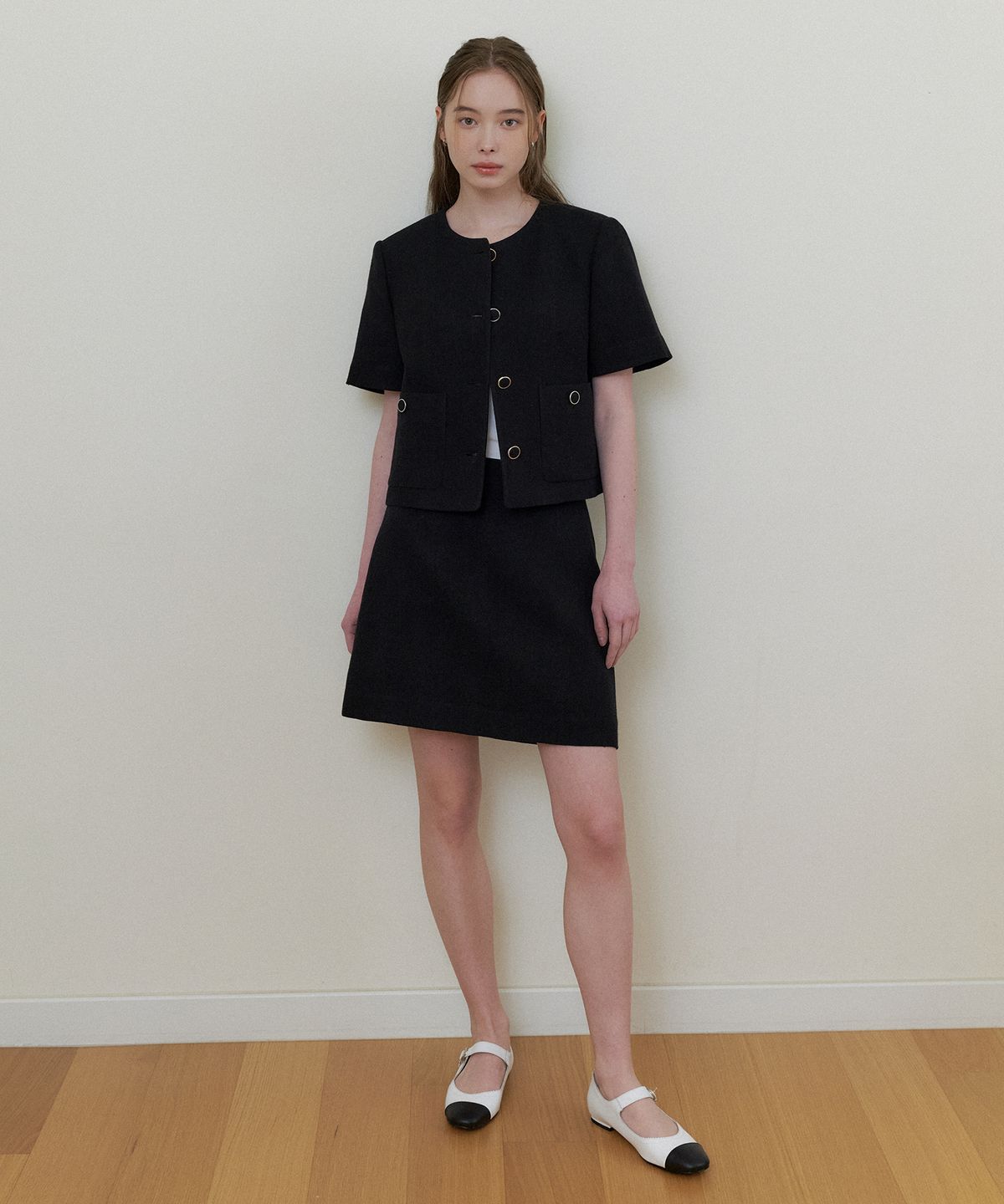 더페니(THE PENNY) LINENE MINI SKIRT - Black