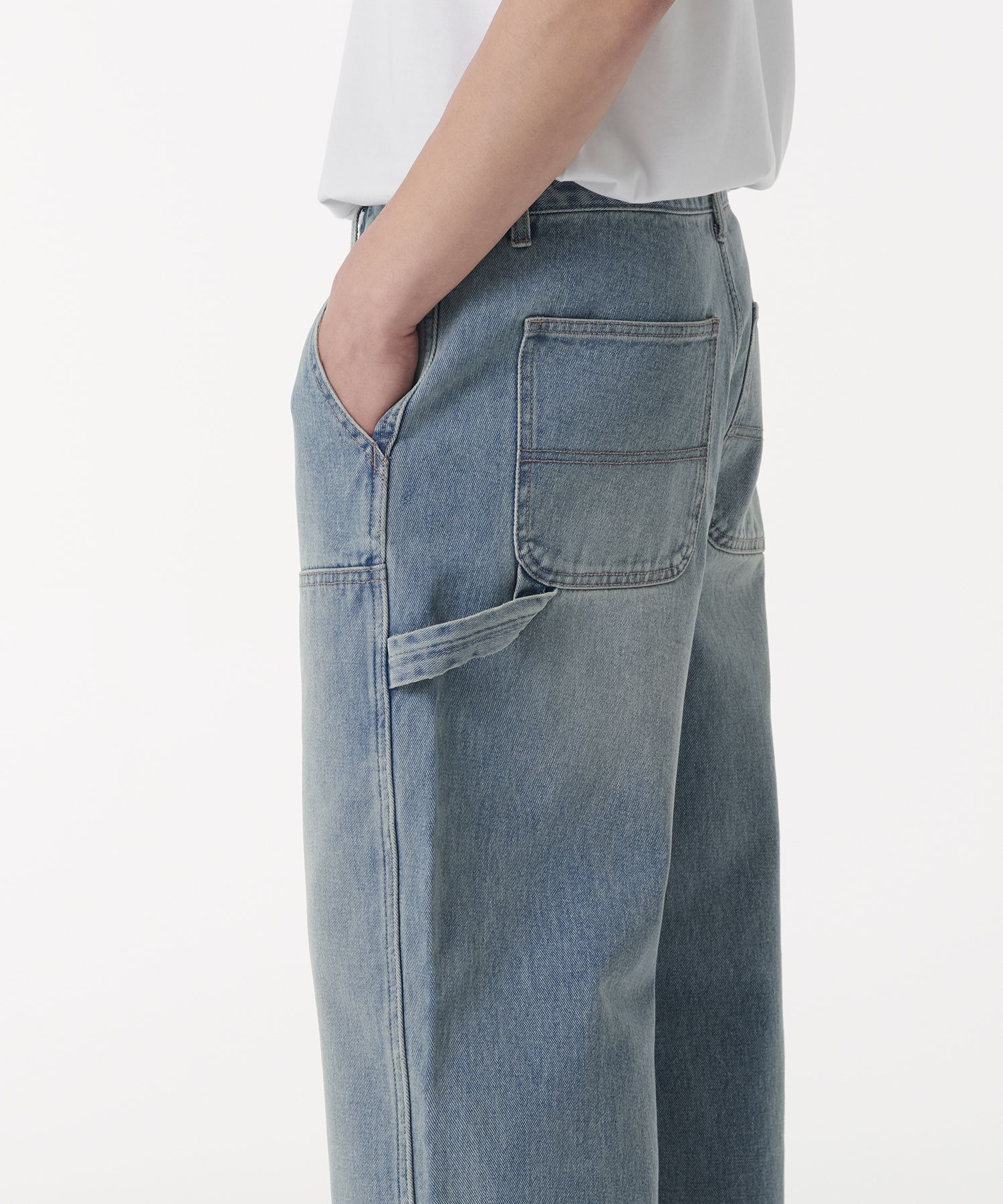 ★MUSINSA STANDARD★ Denim wide double knee carpenter pants MUSINSA | MUSINSA STANDARD Denim Wide Double Knee Carpenter